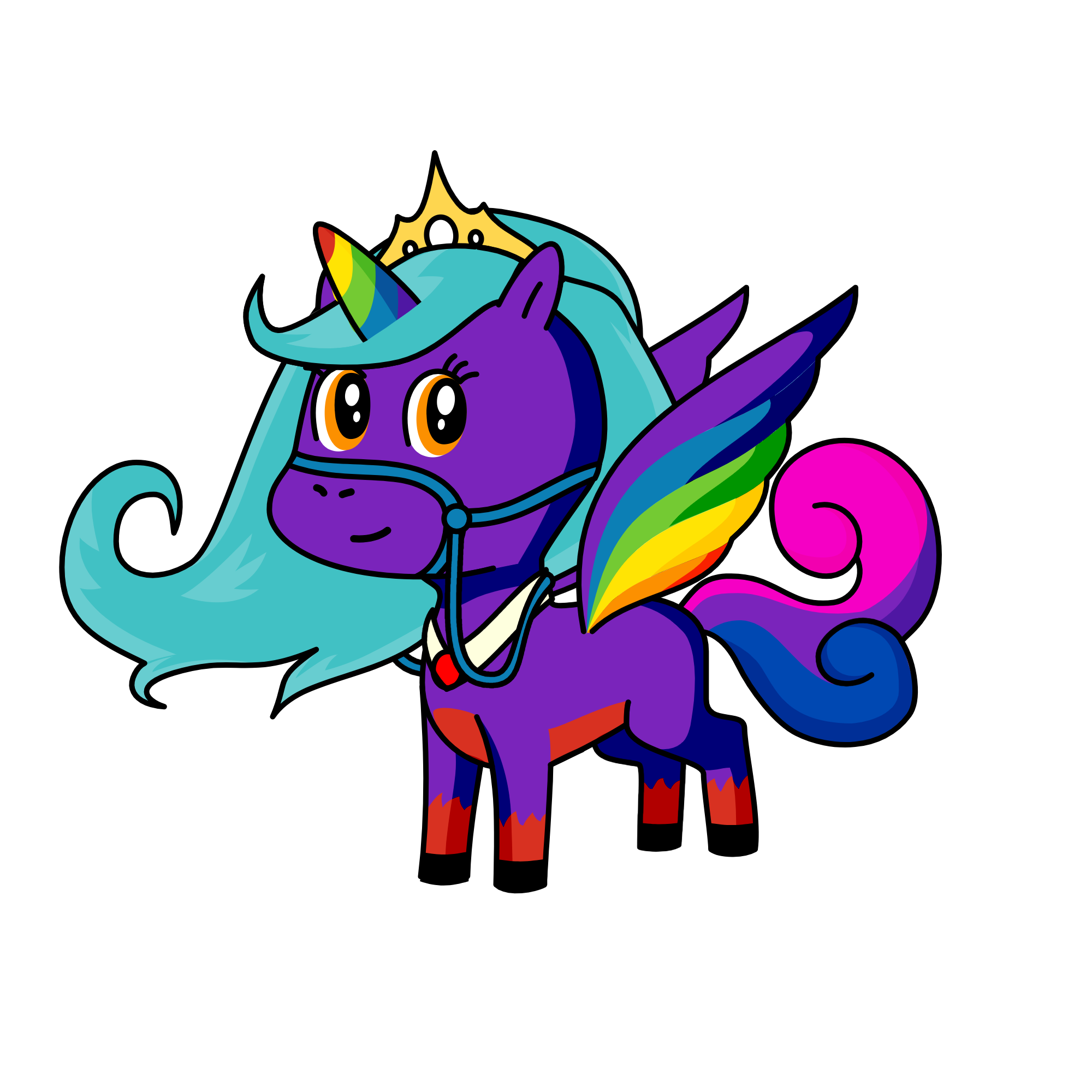 Rainbow shine queen of the galxy, the unicorn