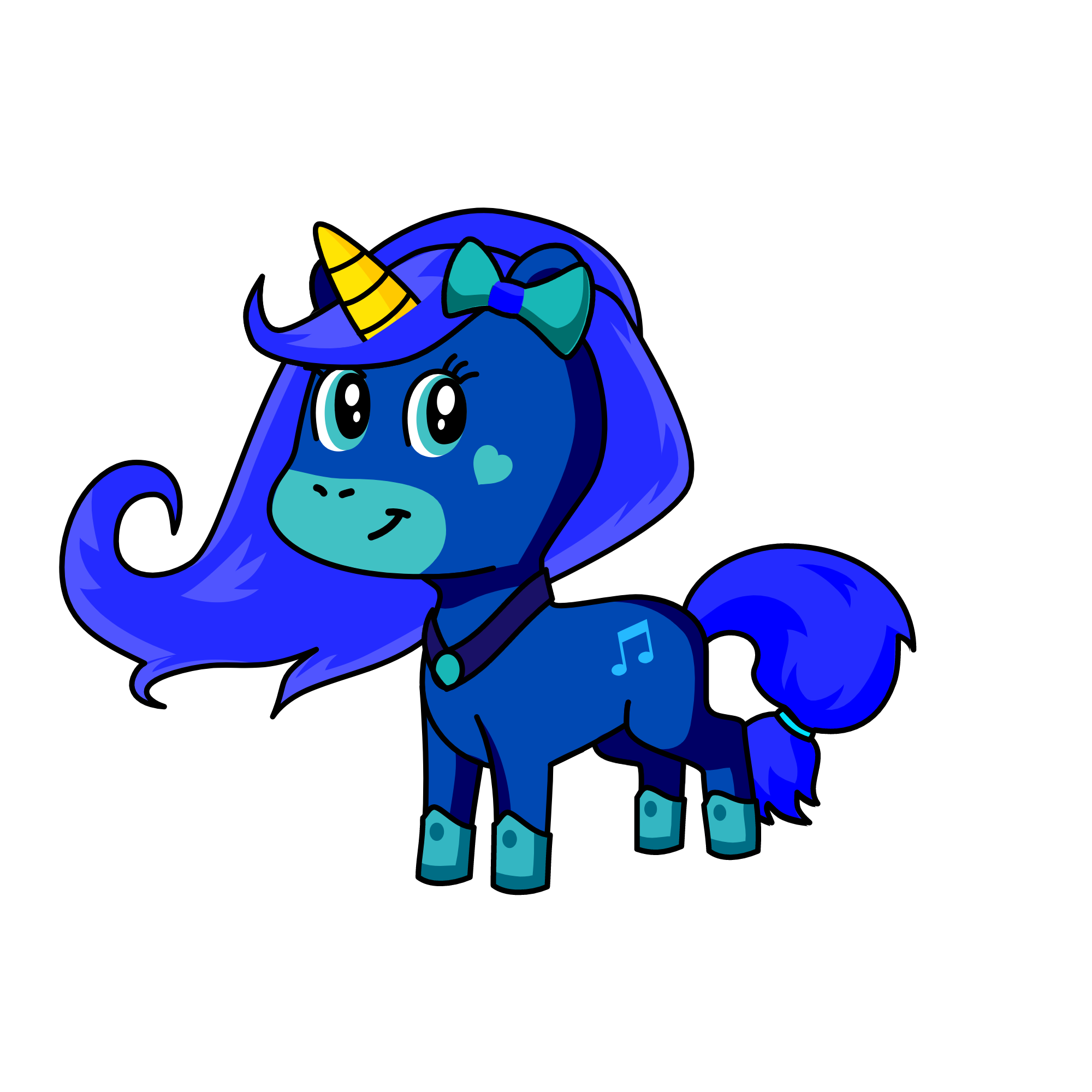 Snowy snow, the unicorn