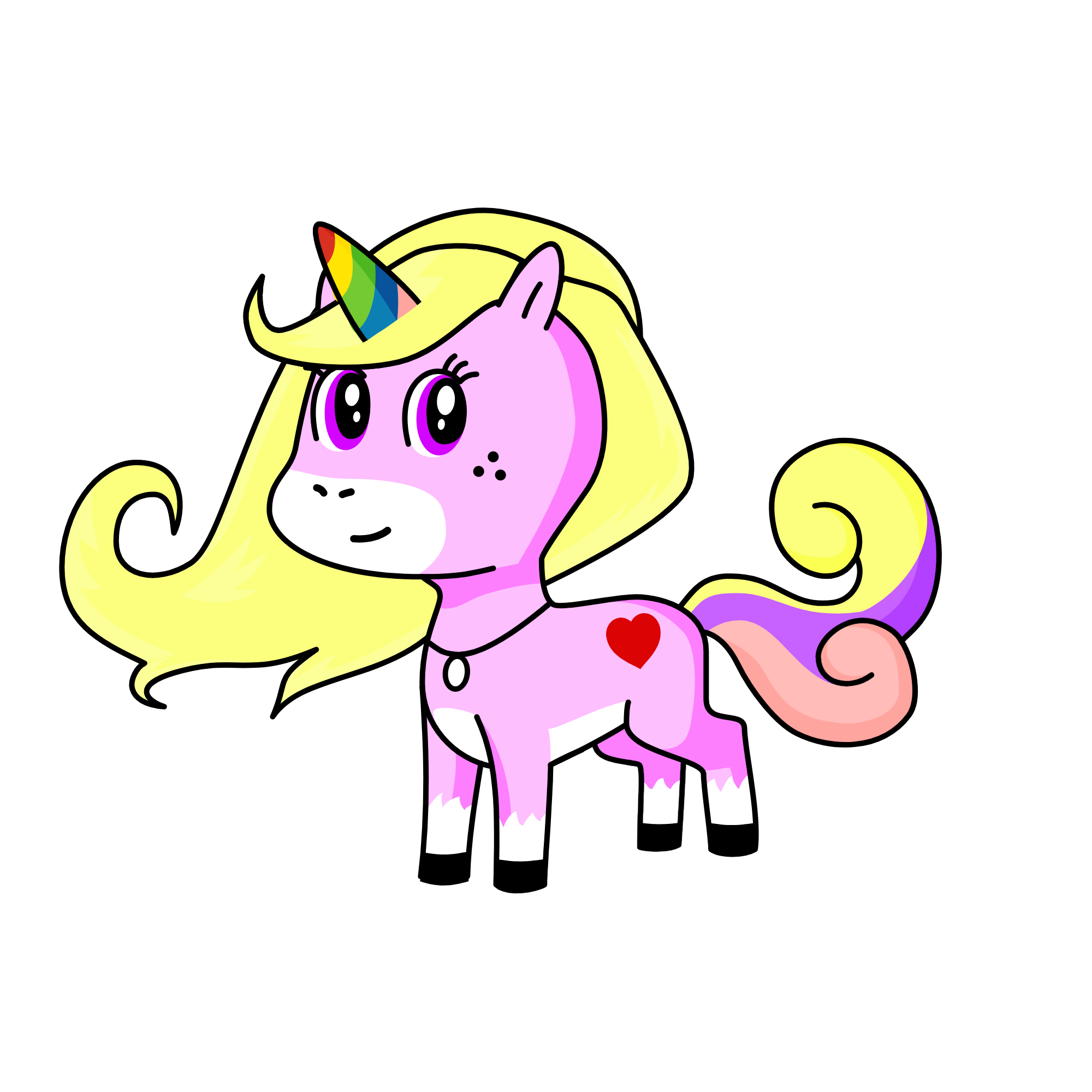 purple pink yellow, the unicorn
