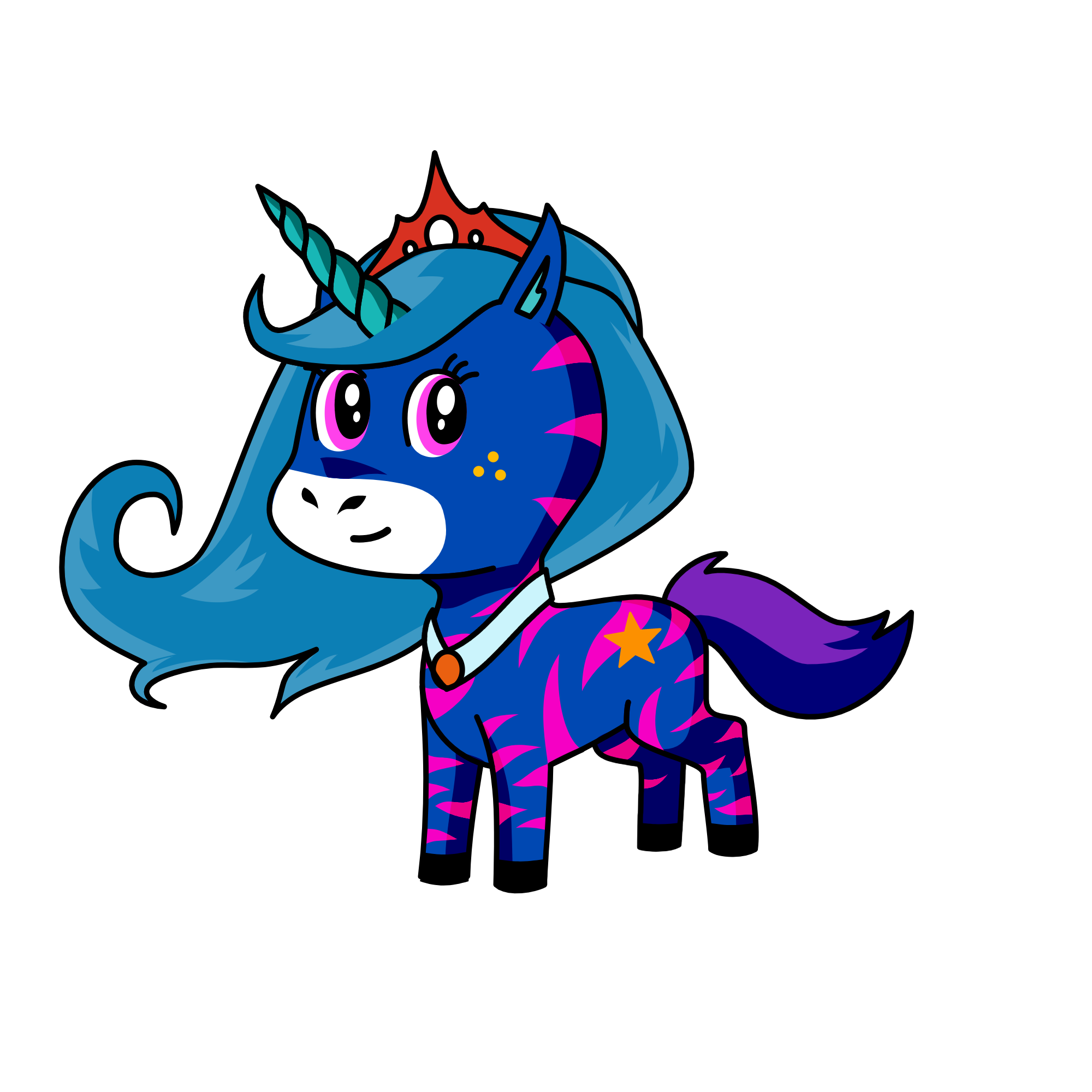 rimbow girl, the unicorn