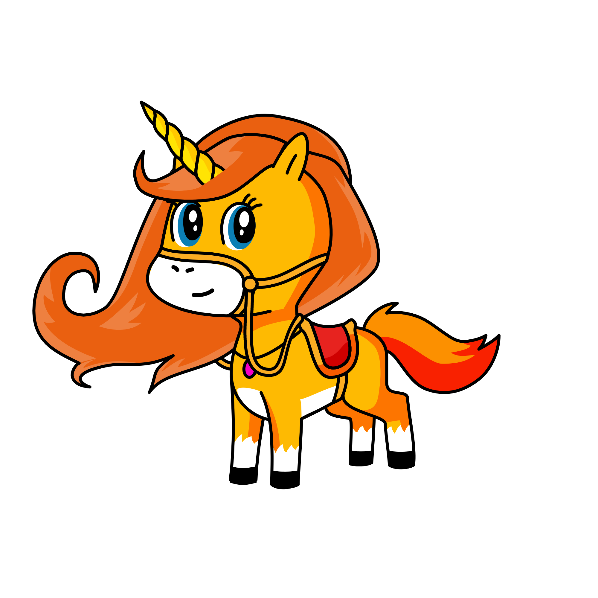 orange, the unicorn
