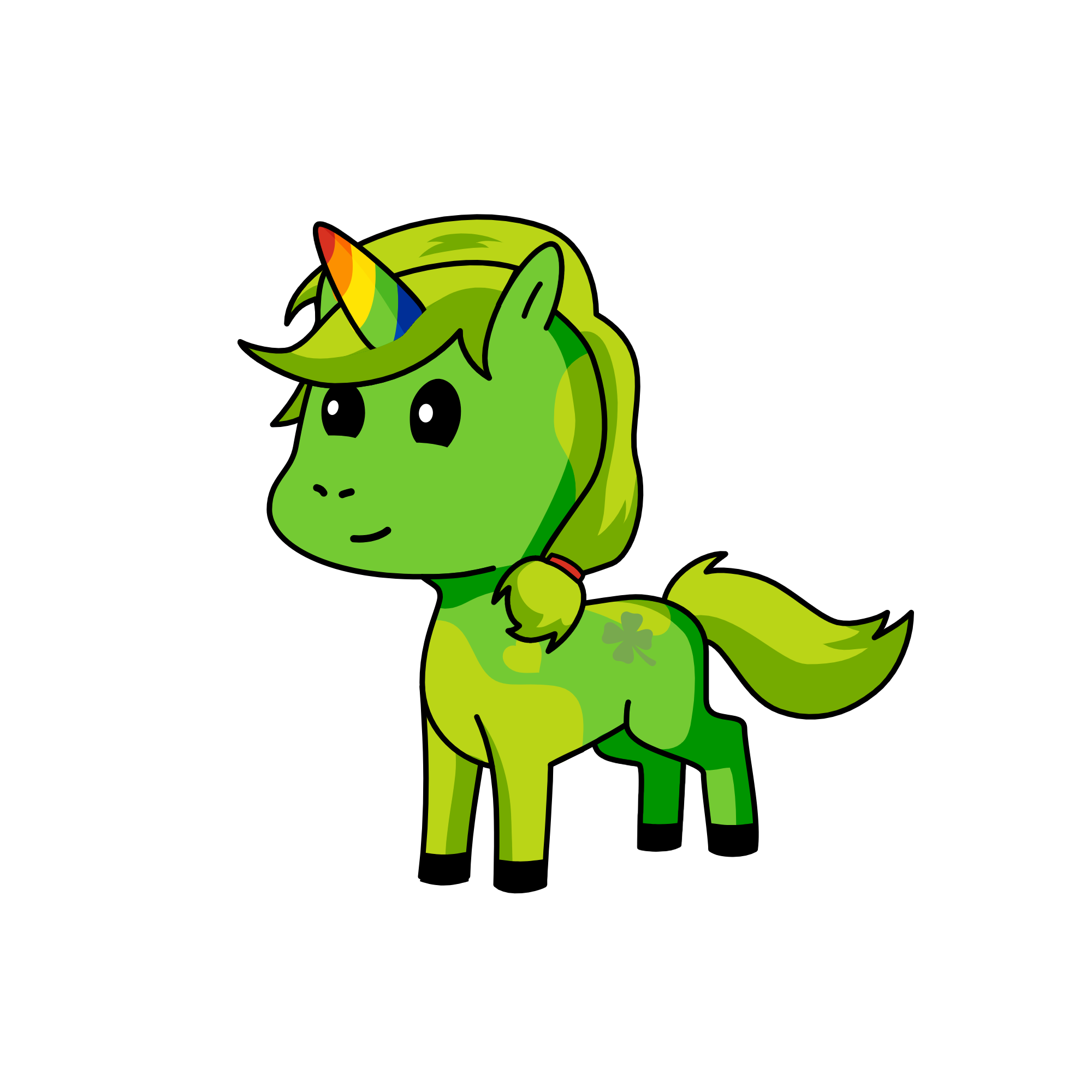 Greeny the plant loving unicorn, the unicorn