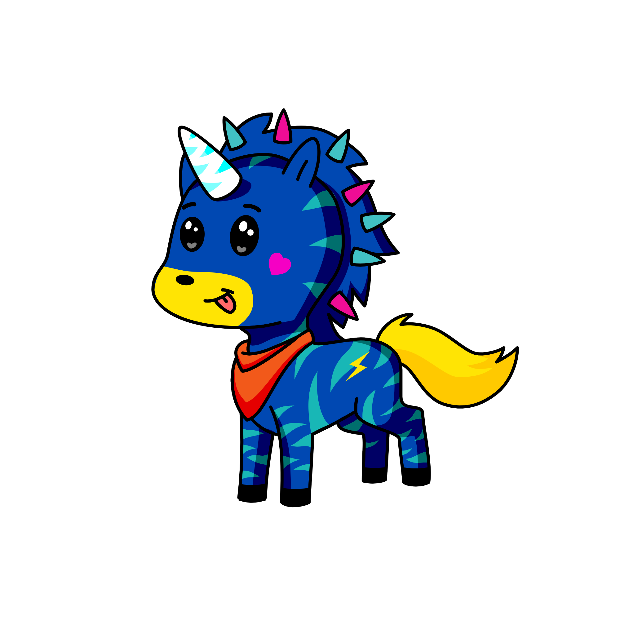 blue bubble gum, the unicorn