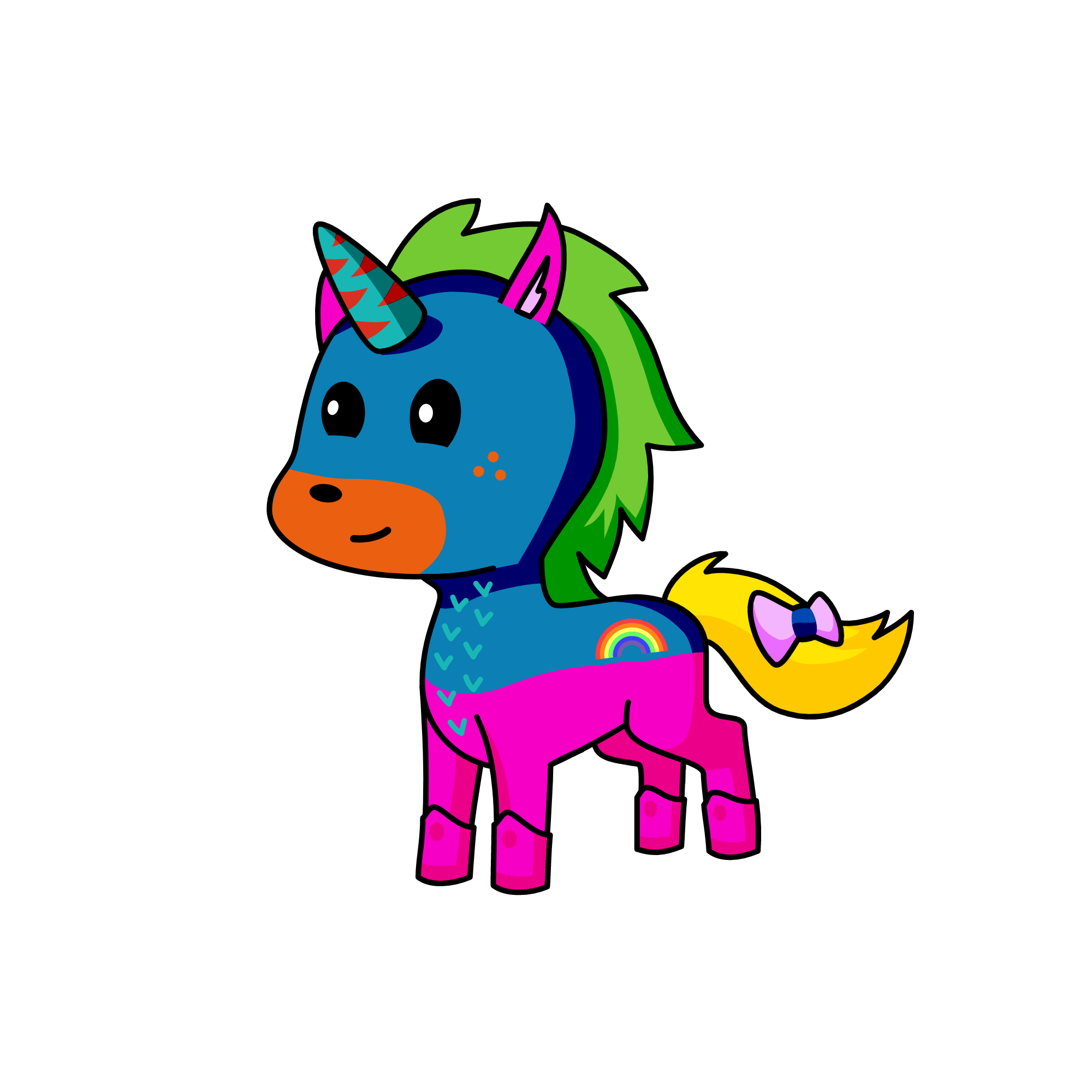Rainbow-, the unicorn