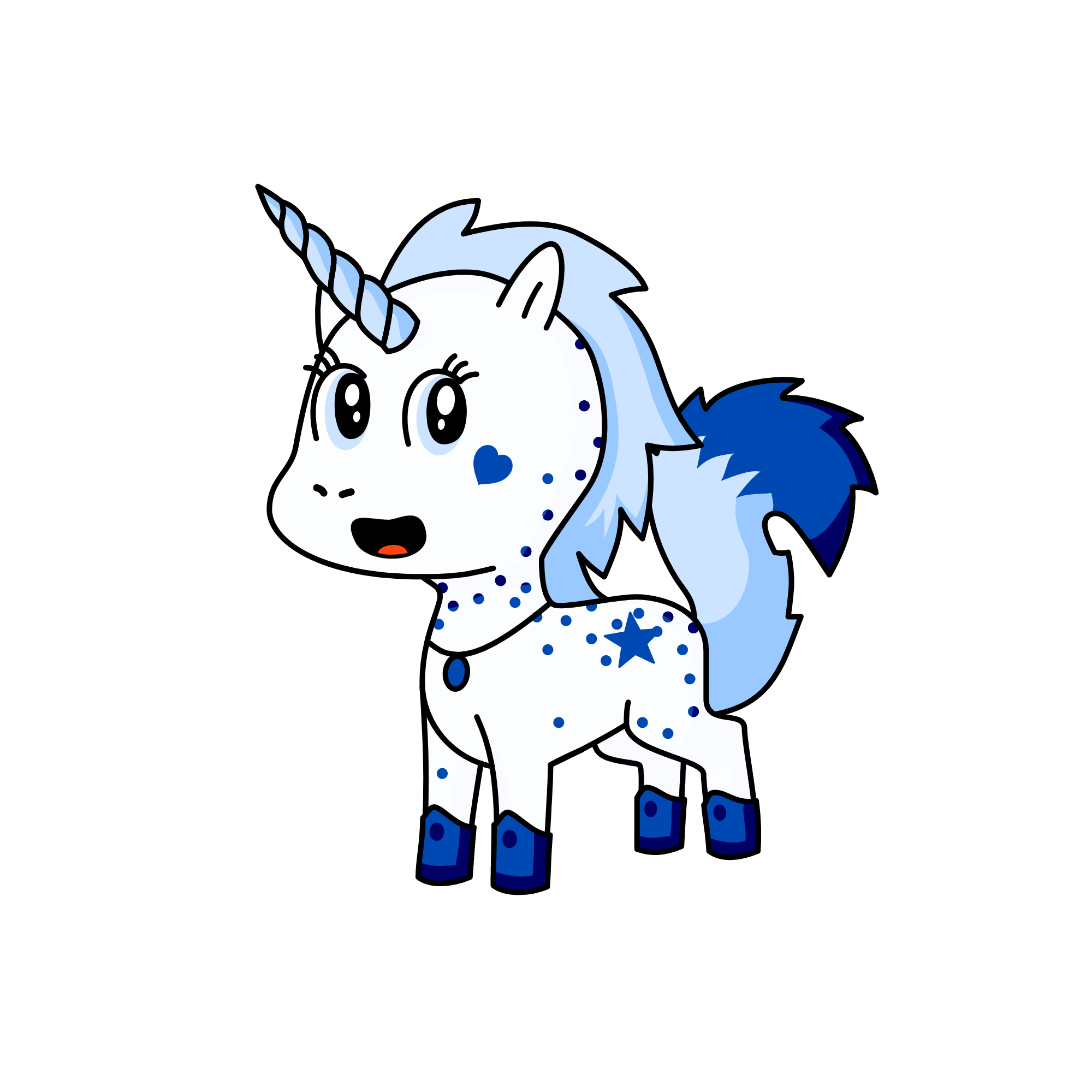 blue, the unicorn