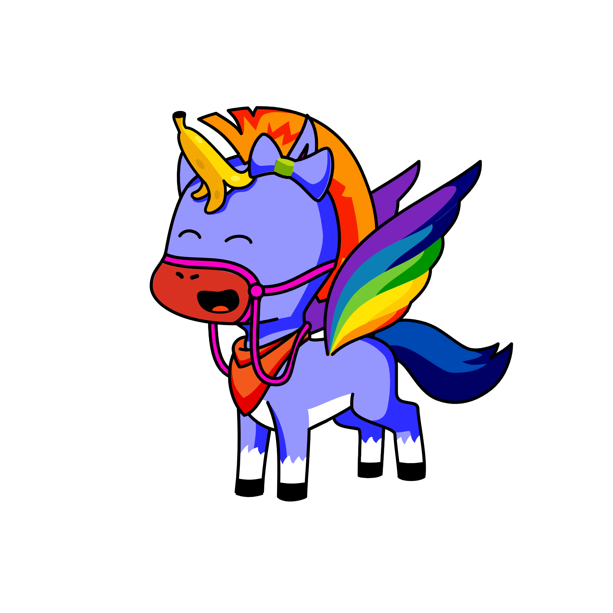 Blue lili, the unicorn