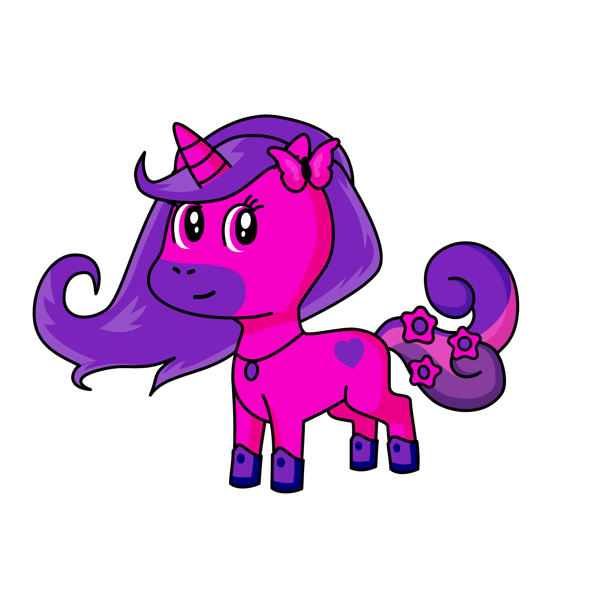 Pink and Purple, the unicorn