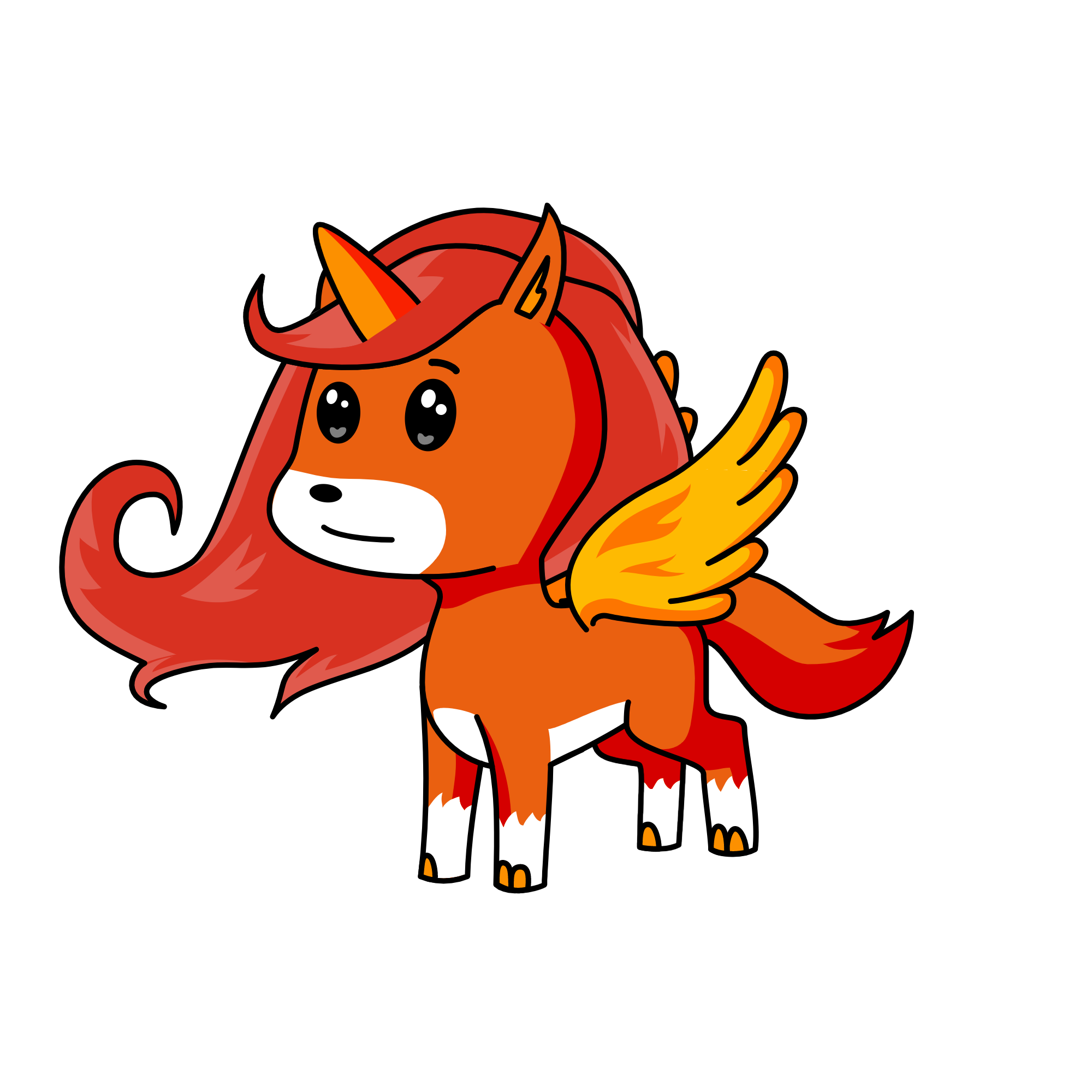 Flame girl, the unicorn