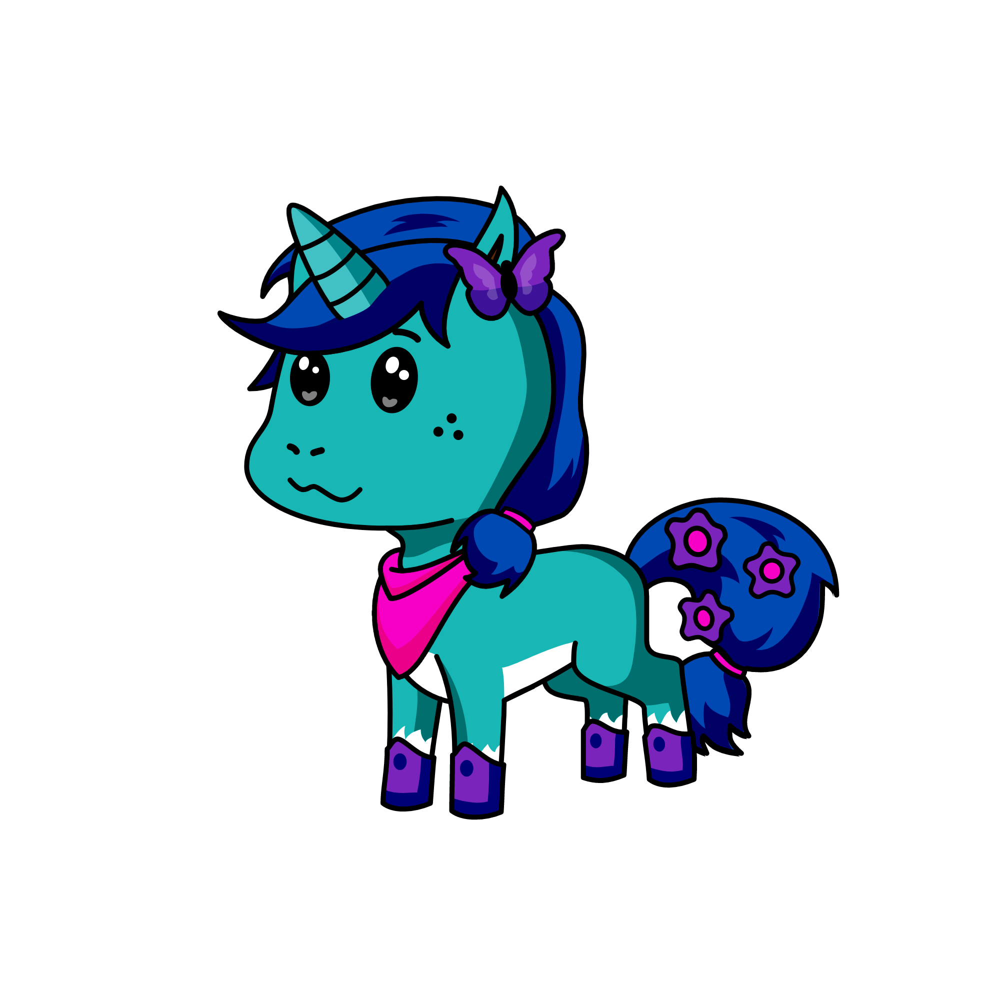 Winter girl, the unicorn