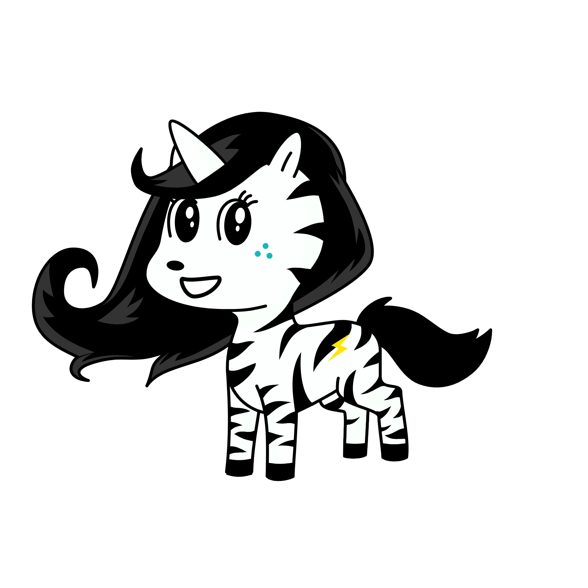 Zara Zebra, the unicorn