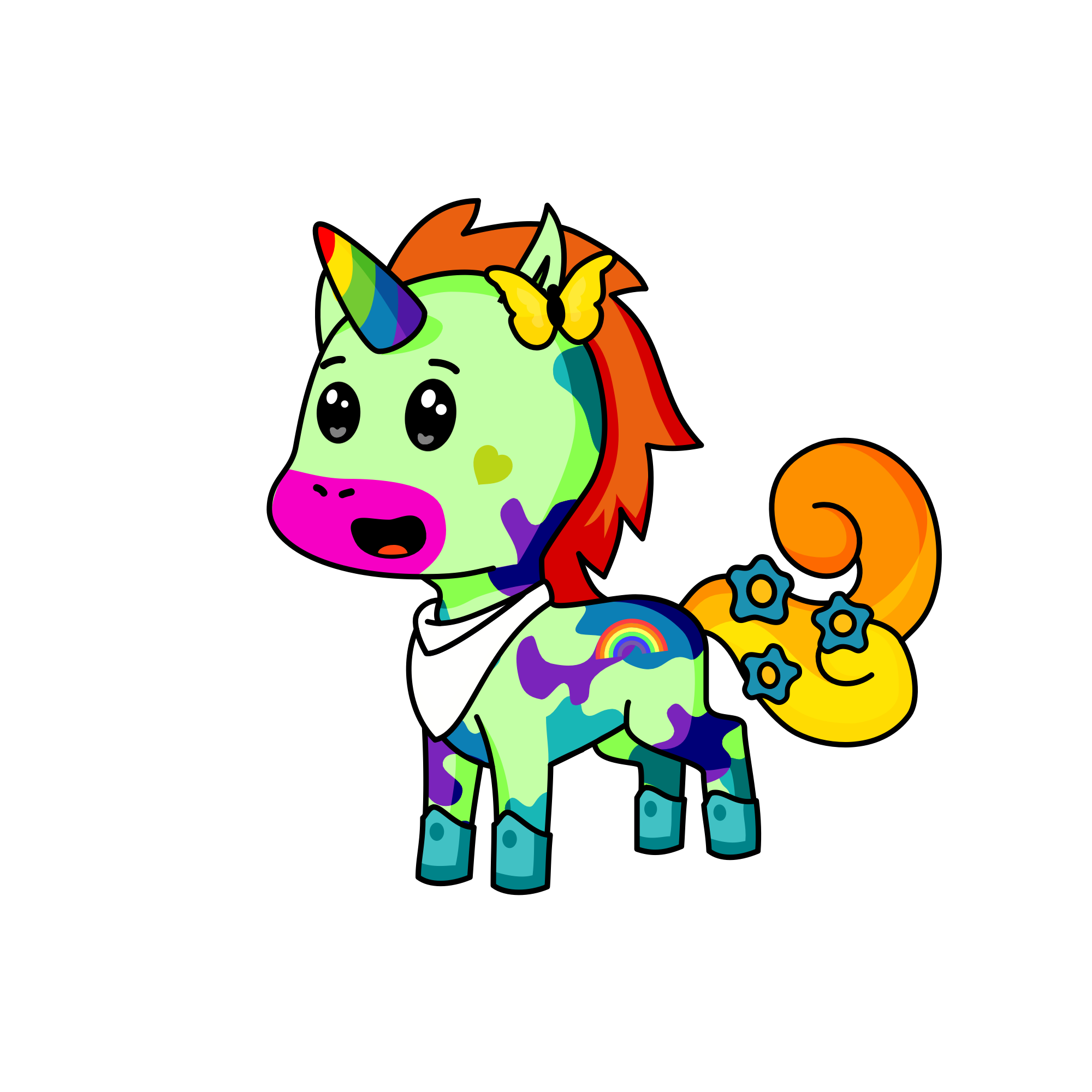 Rainbow, the unicorn