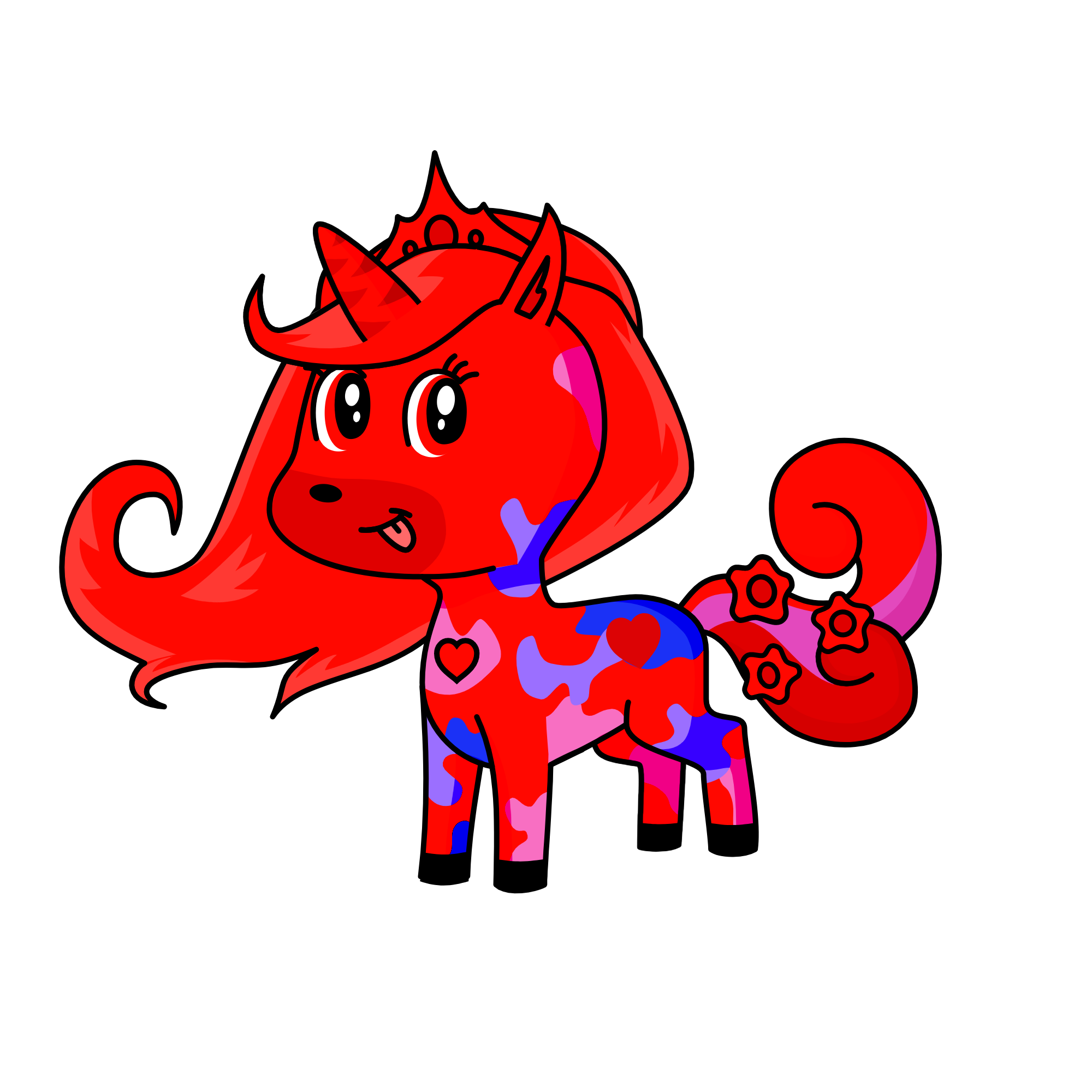 love heart Queen, the unicorn