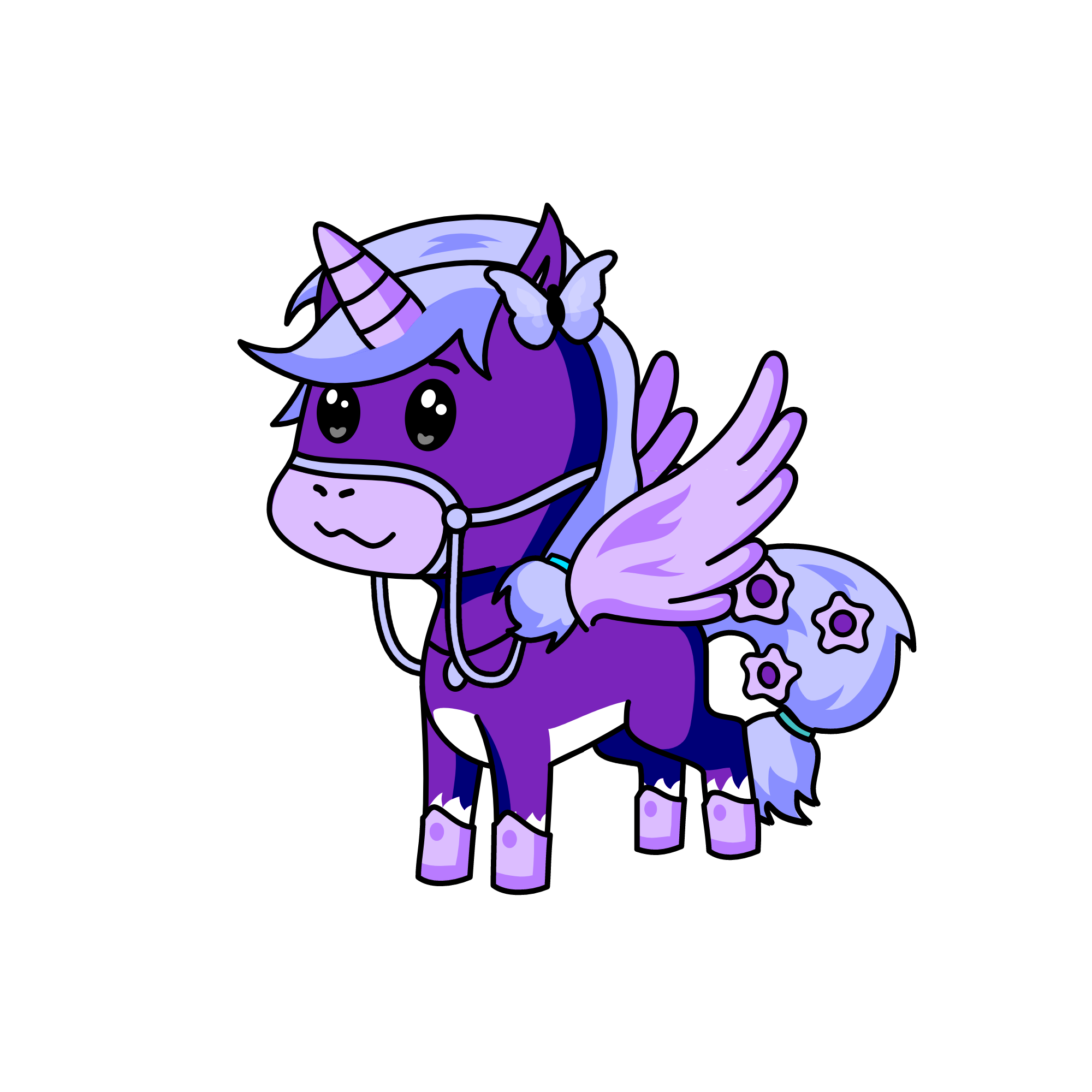Purple girl, the unicorn