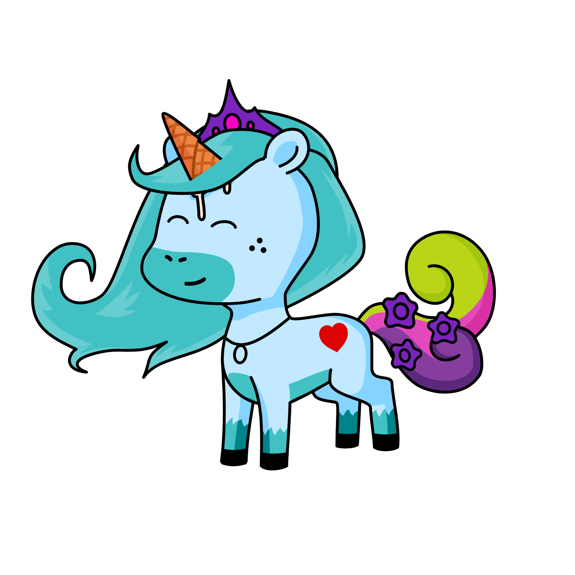 Blue flower, the unicorn