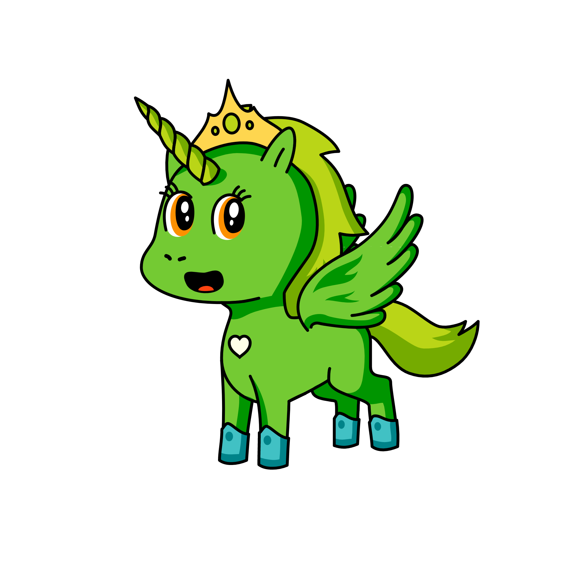 Princess Green, the unicorn