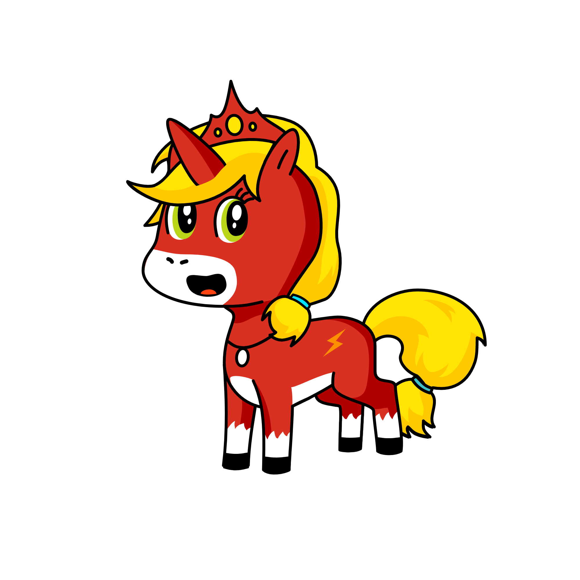 red , the unicorn