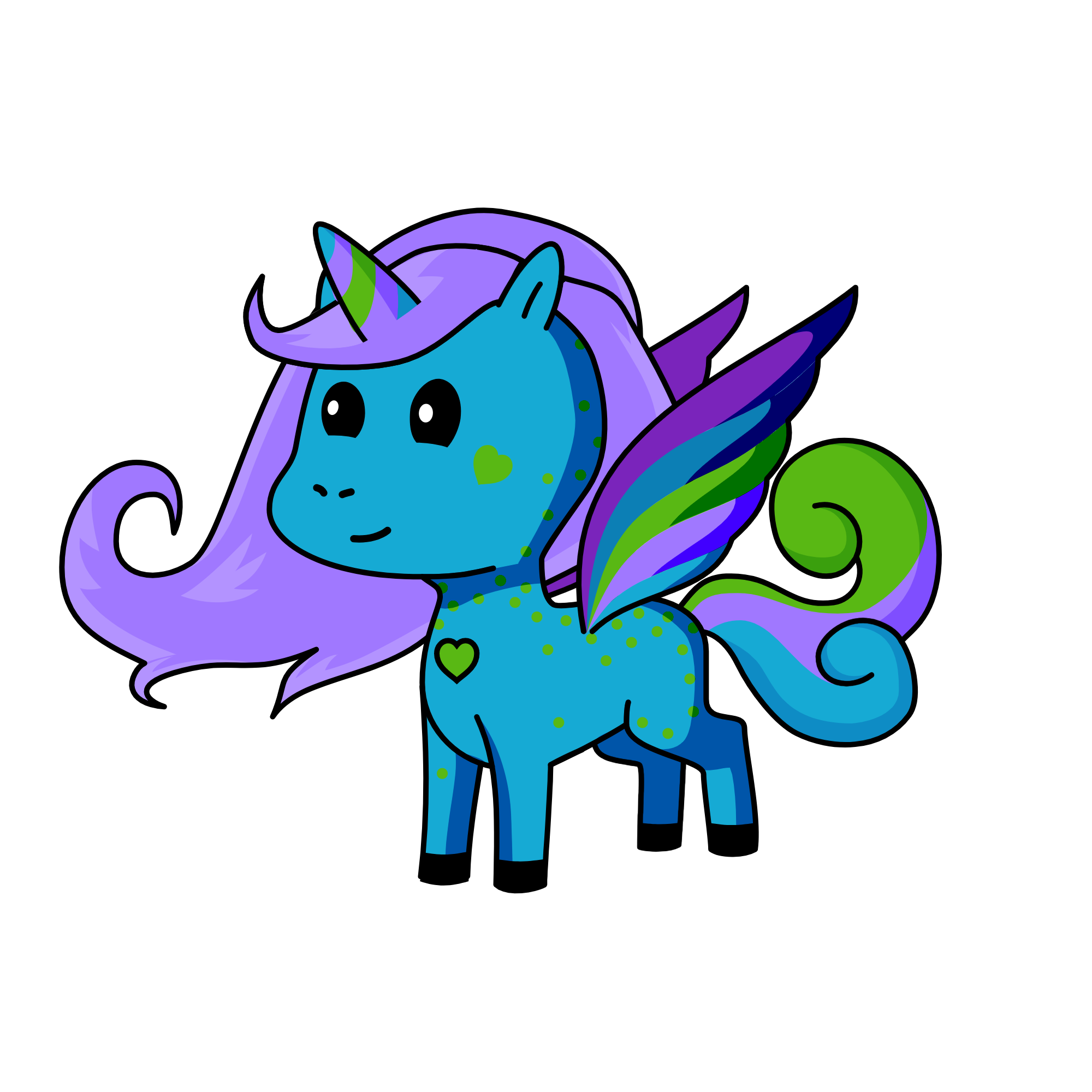 green, the unicorn