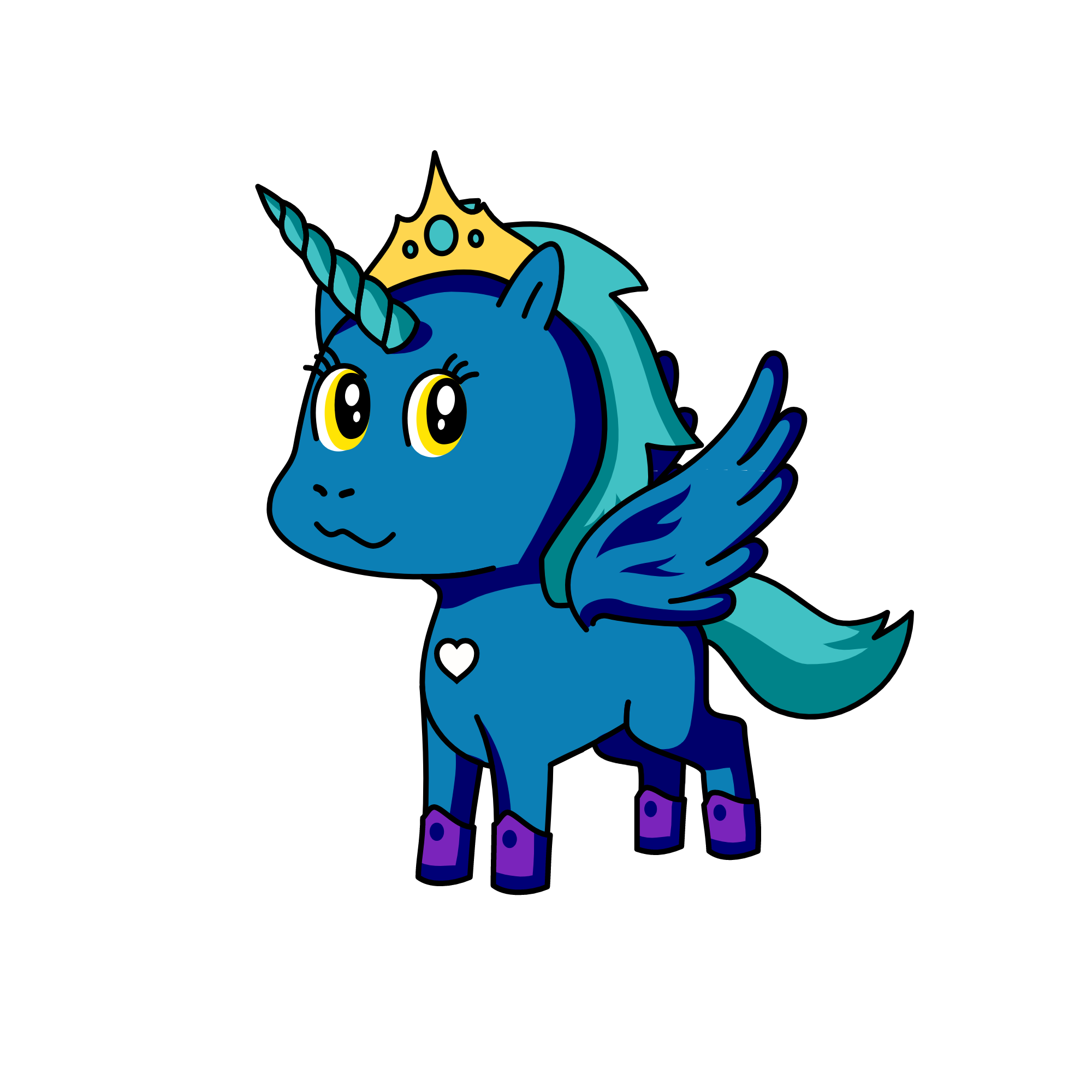 Princess Blue, the unicorn