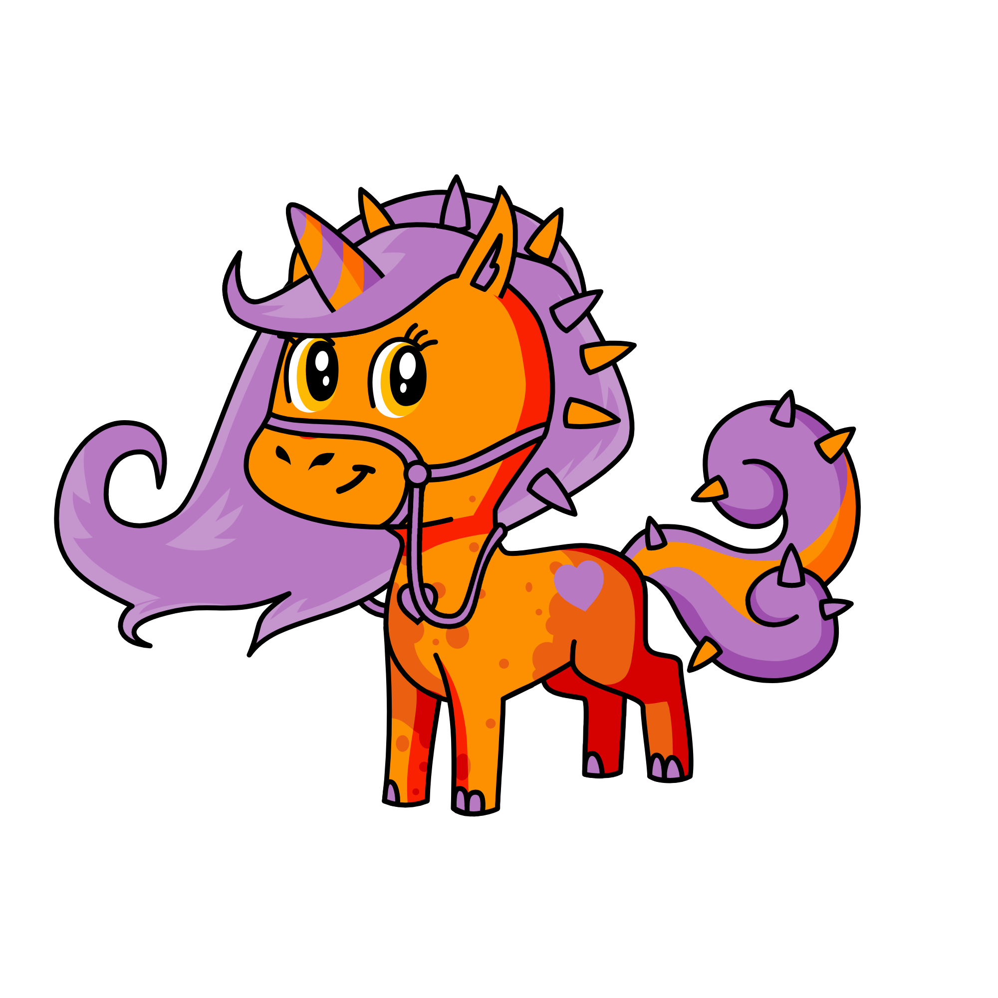 Purple and Orange, the unicorn