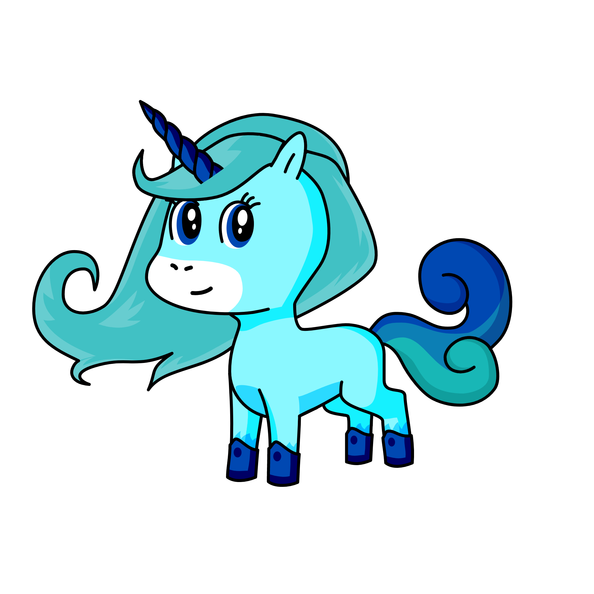 blue blue, the unicorn