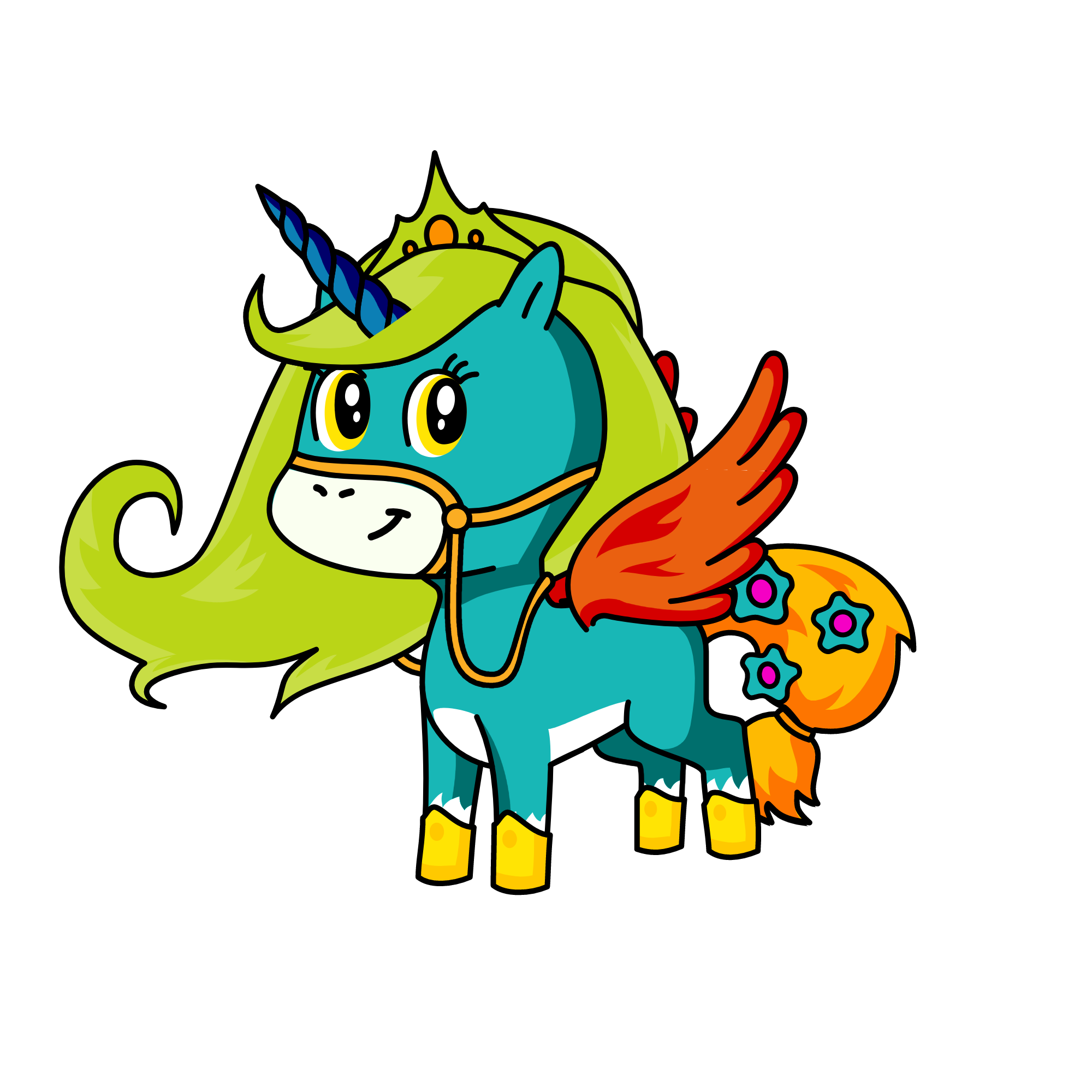 rainbow queen, the unicorn