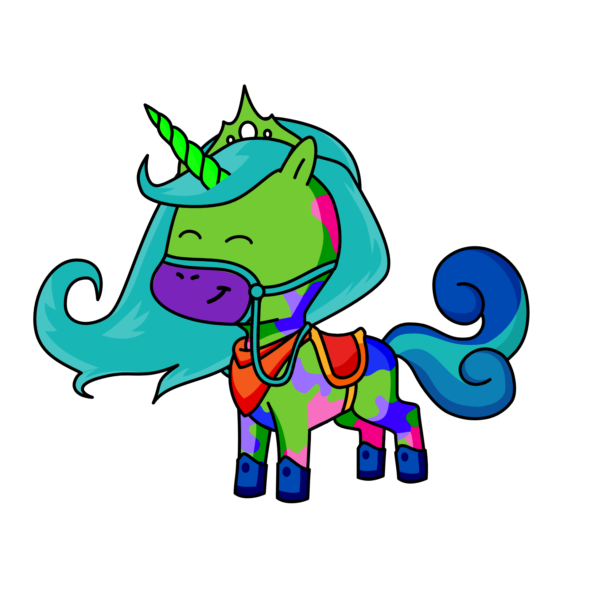 green apple, the unicorn