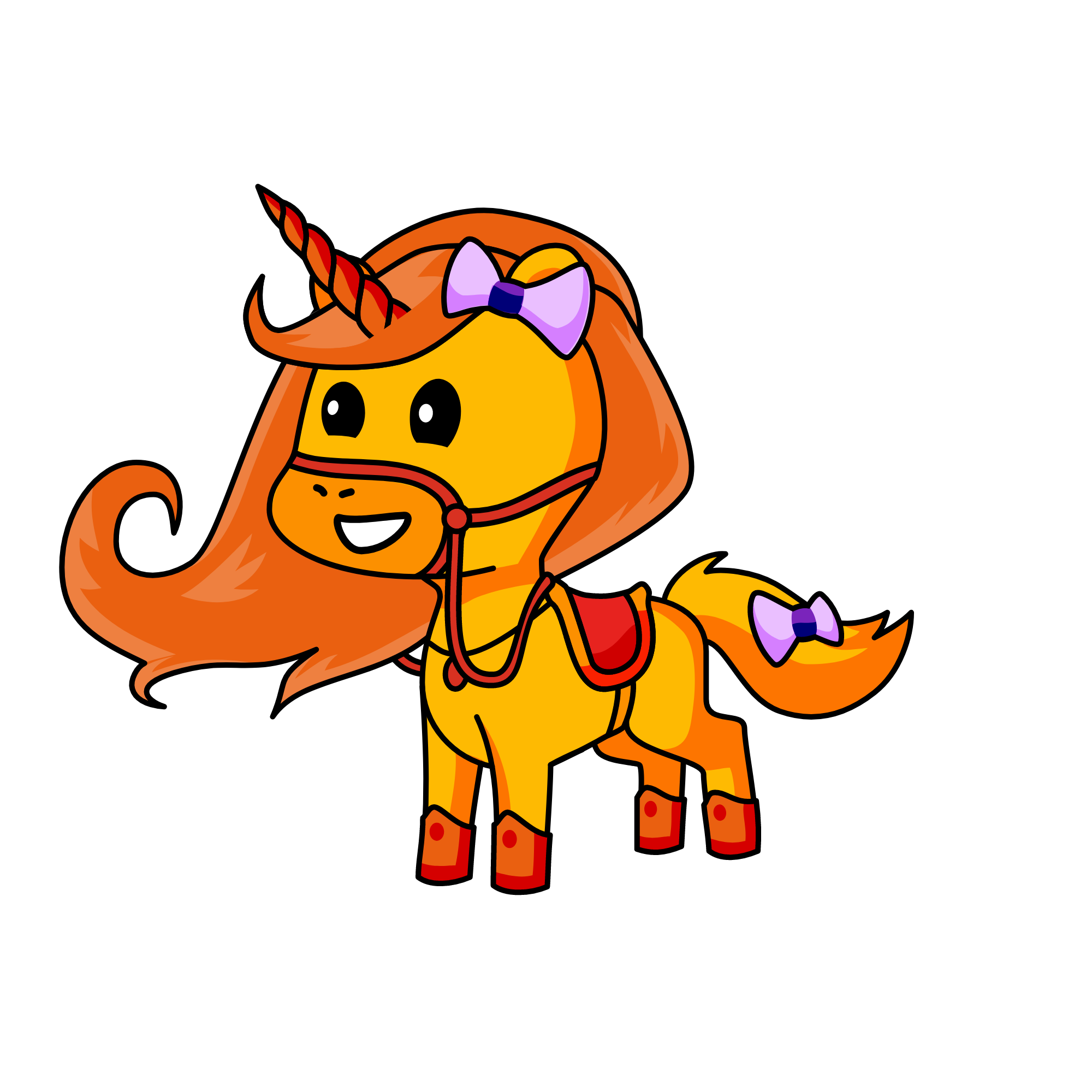 Lydia, The Fire Princess, the unicorn