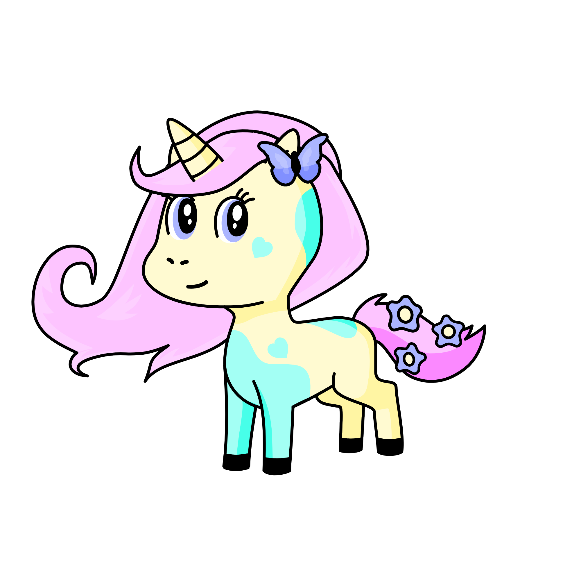 Pastel butterfly, the unicorn
