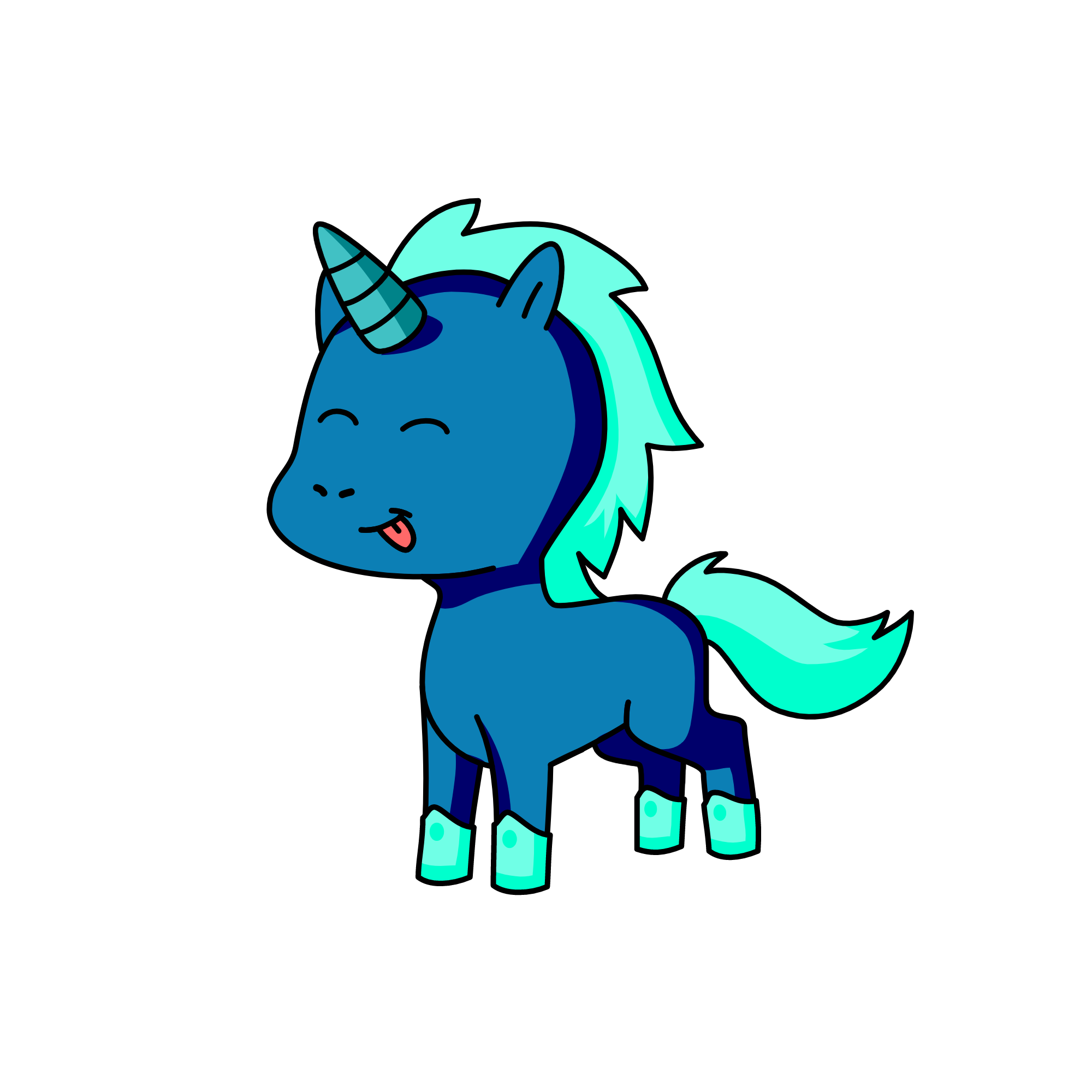 Bluea, the unicorn