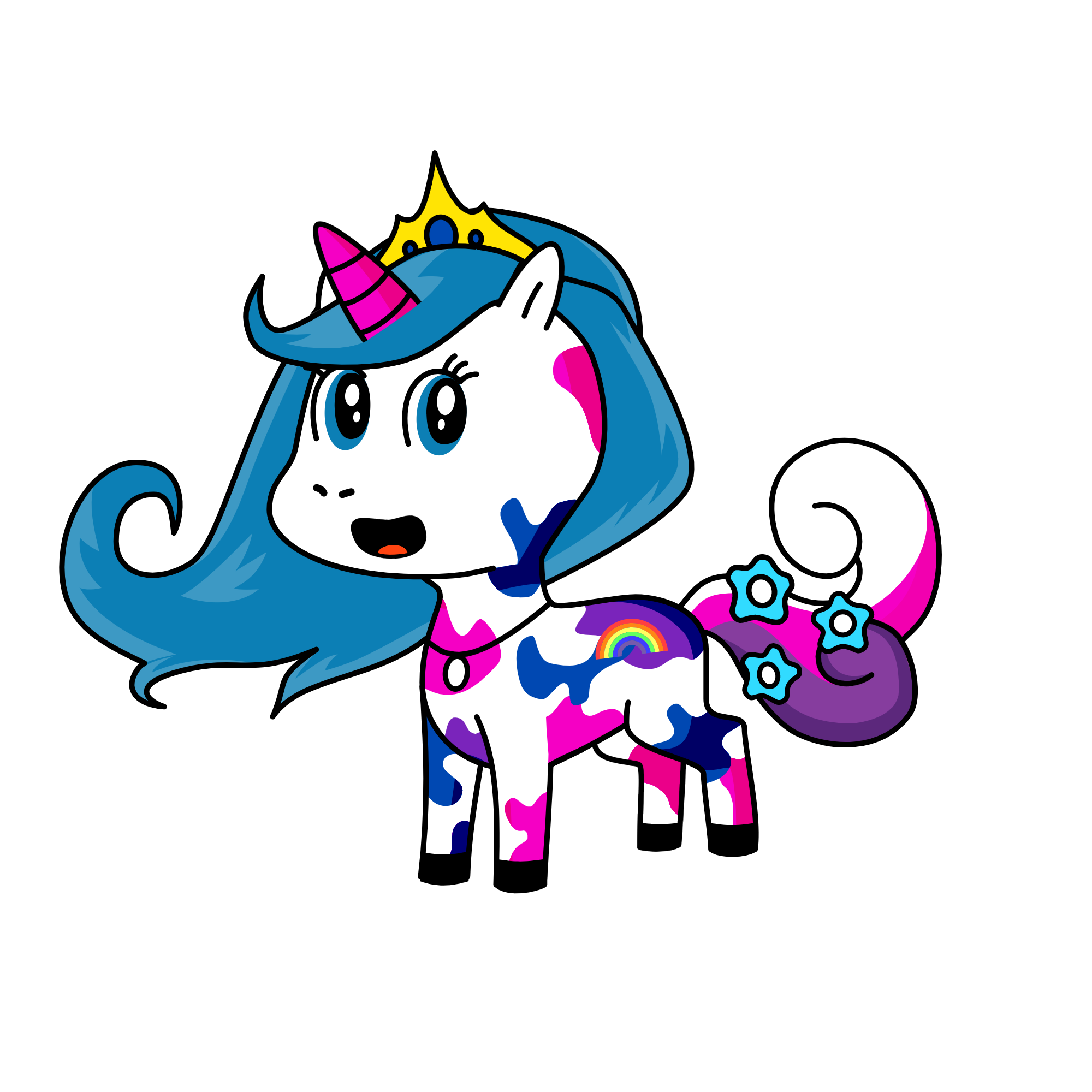 happy unicorn, the unicorn