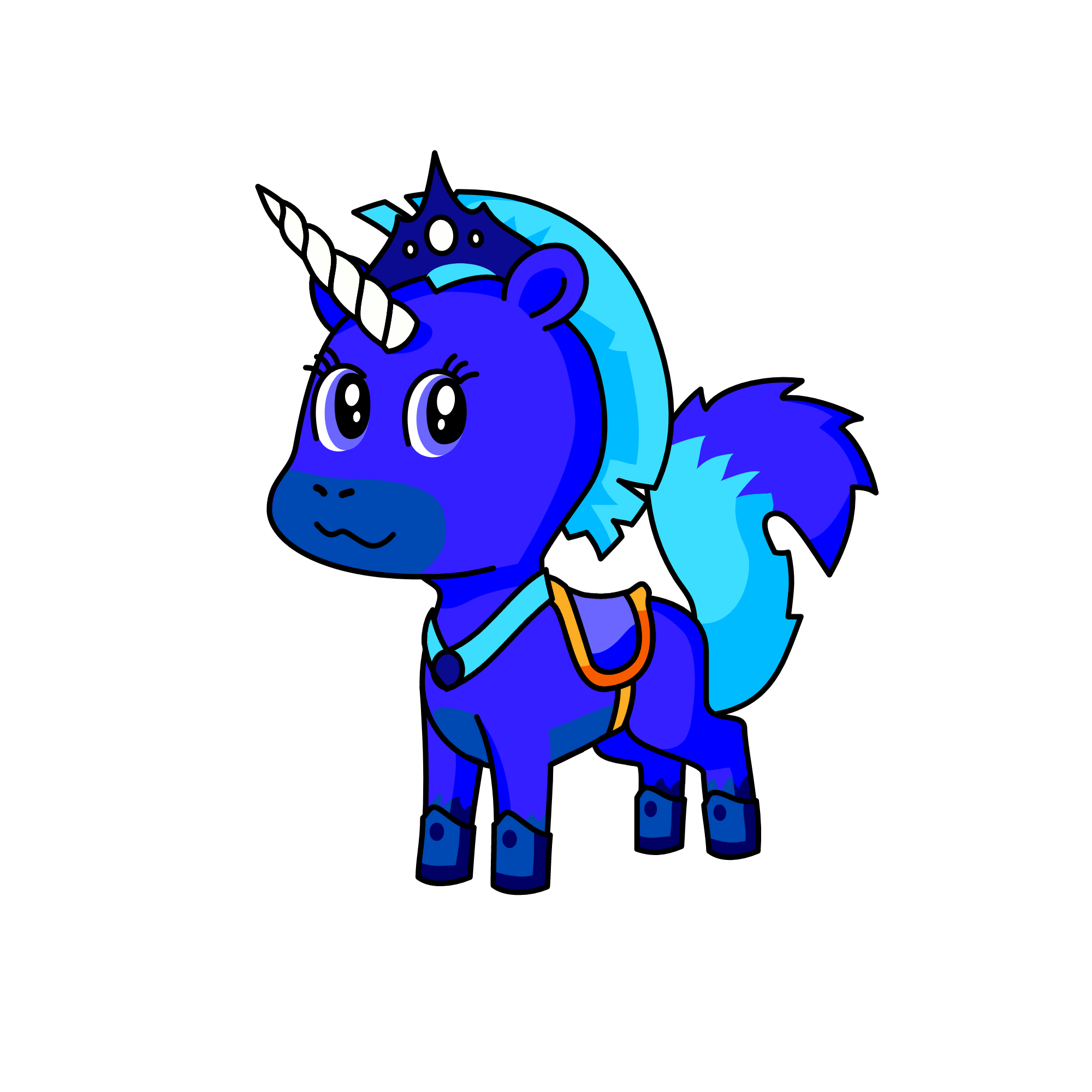 Blue, the unicorn
