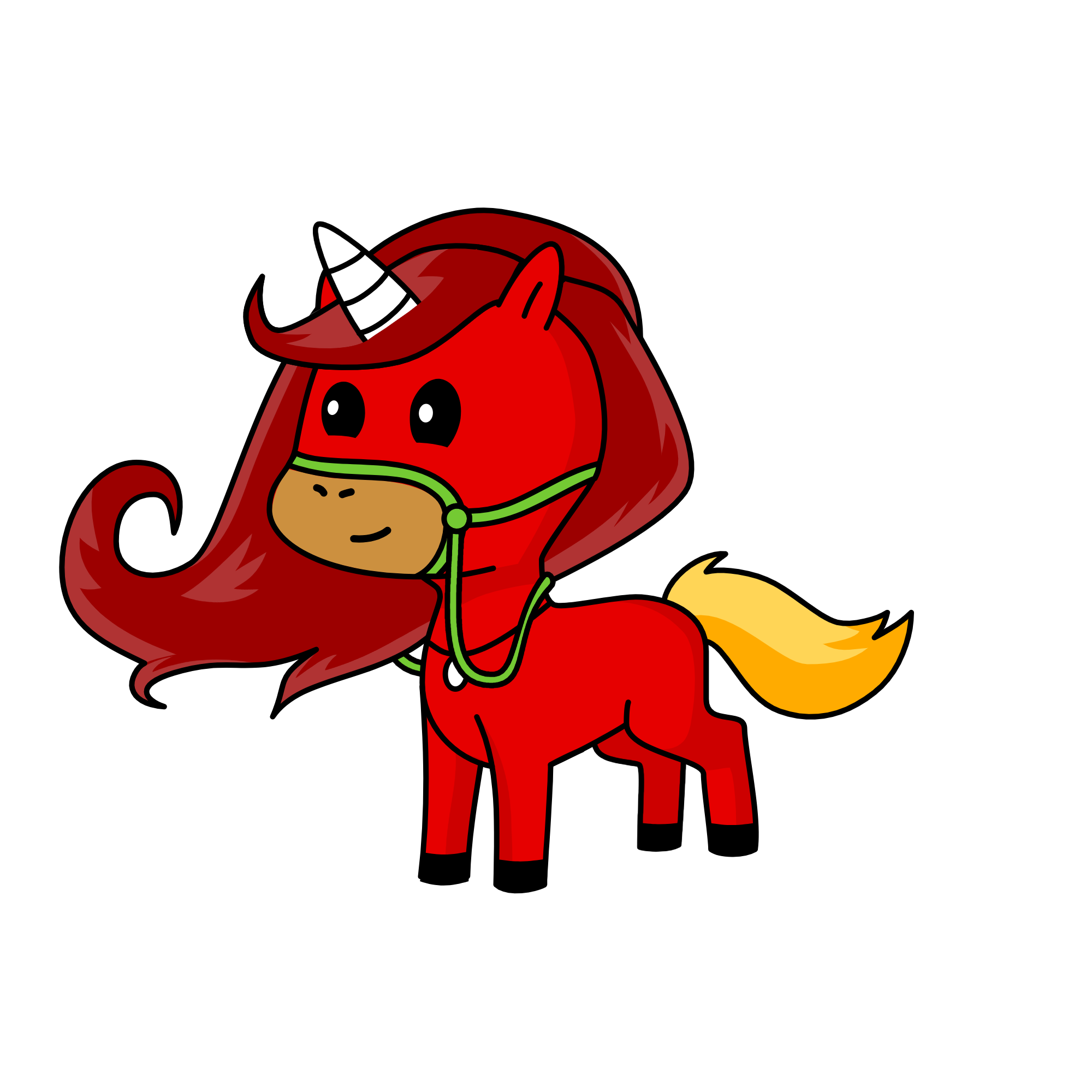 red, the unicorn