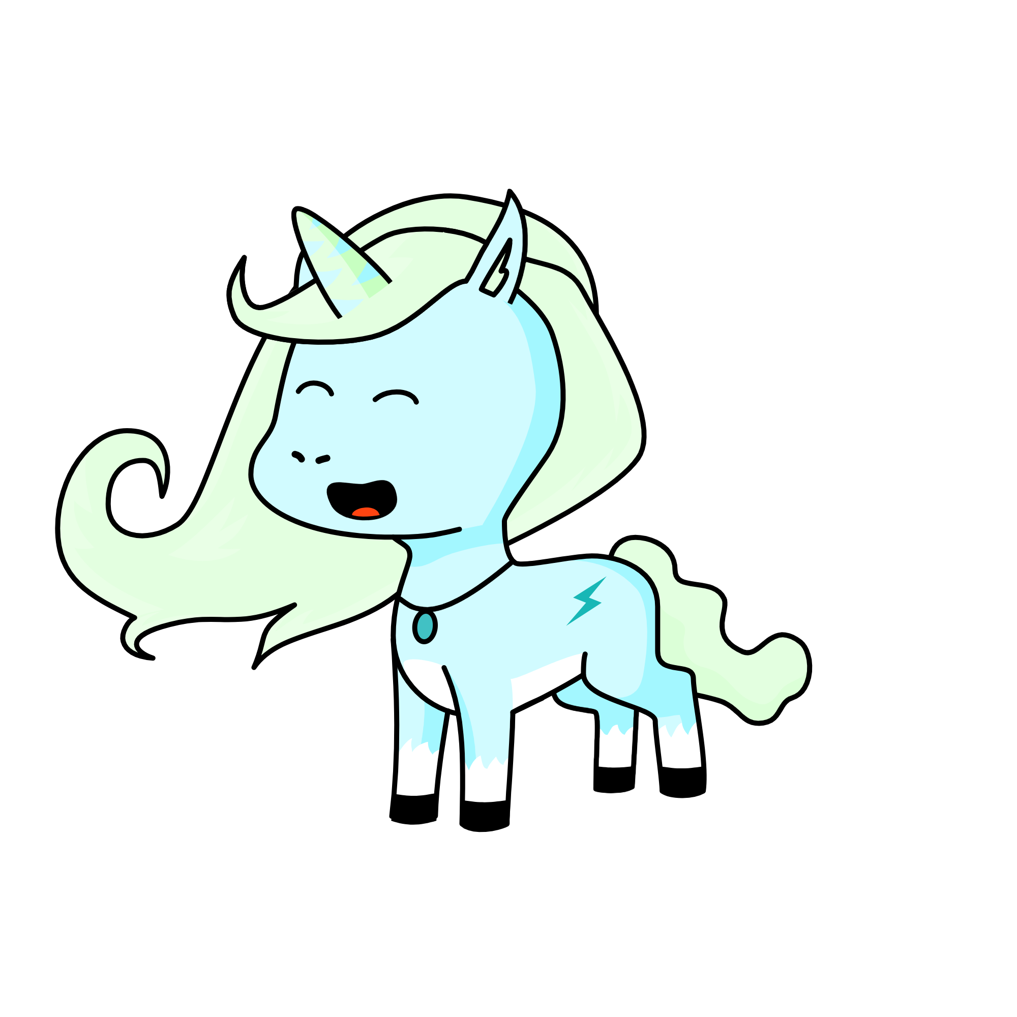 SNOW WHITE, the unicorn