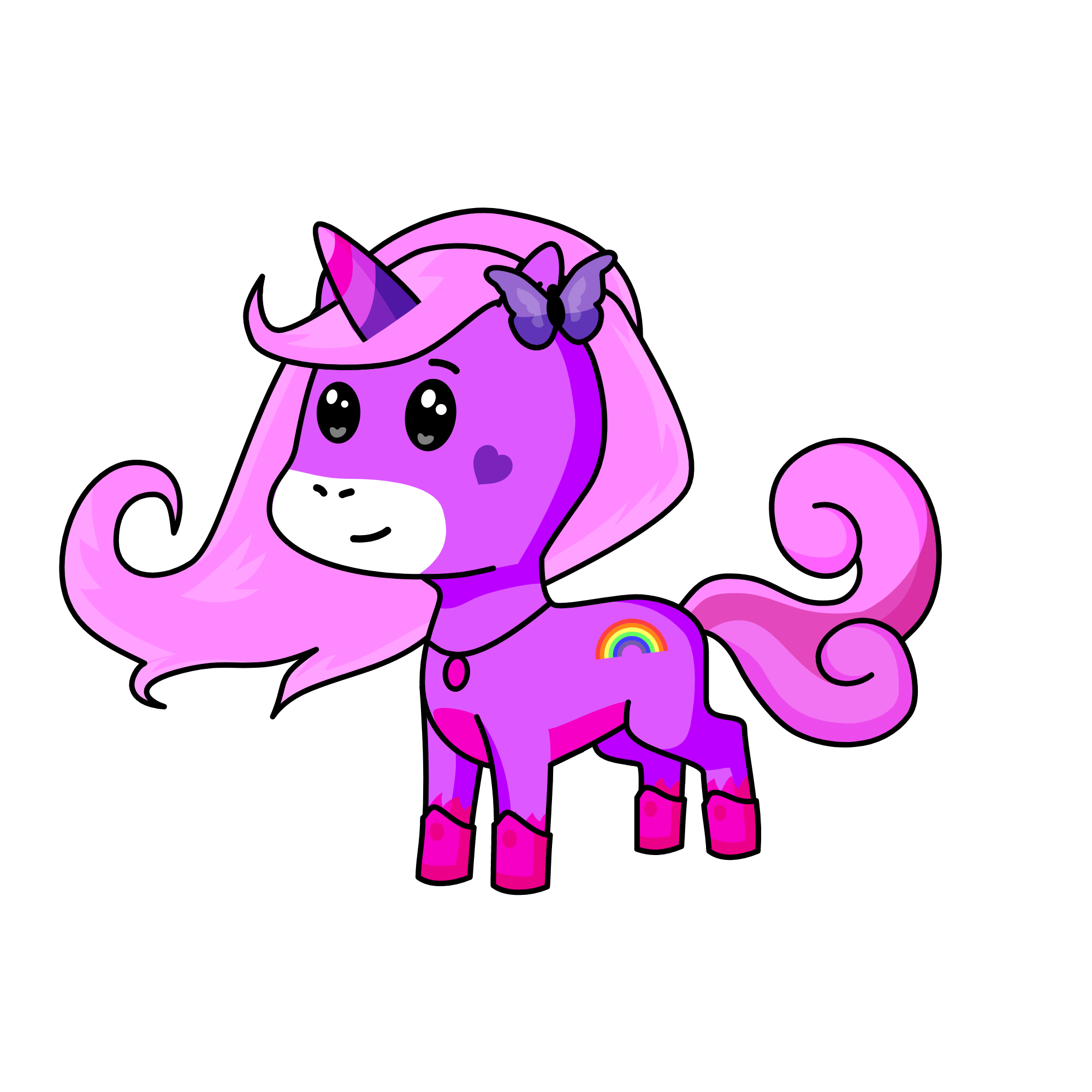 rainbow girl name:girly, the unicorn