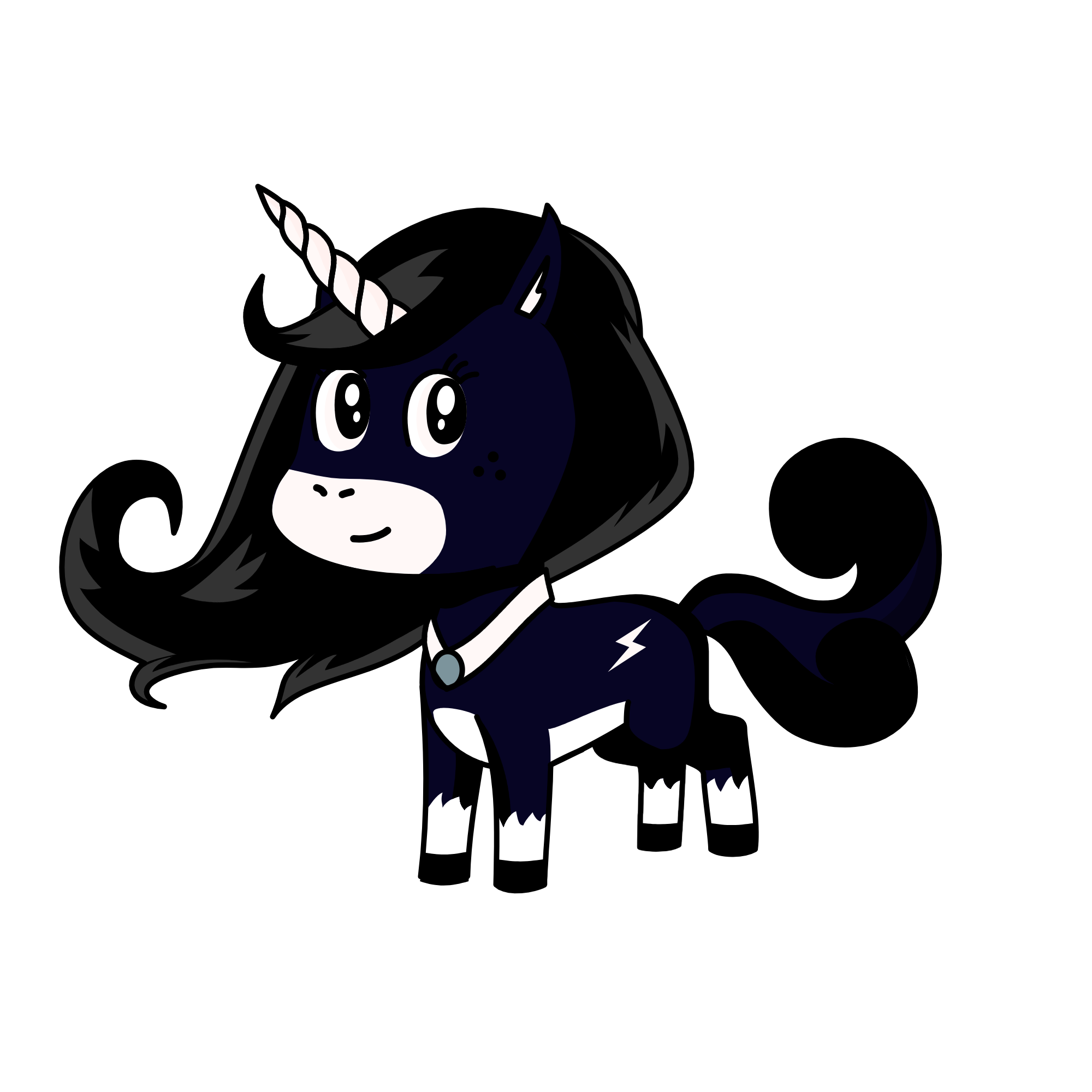 Blacky, the unicorn