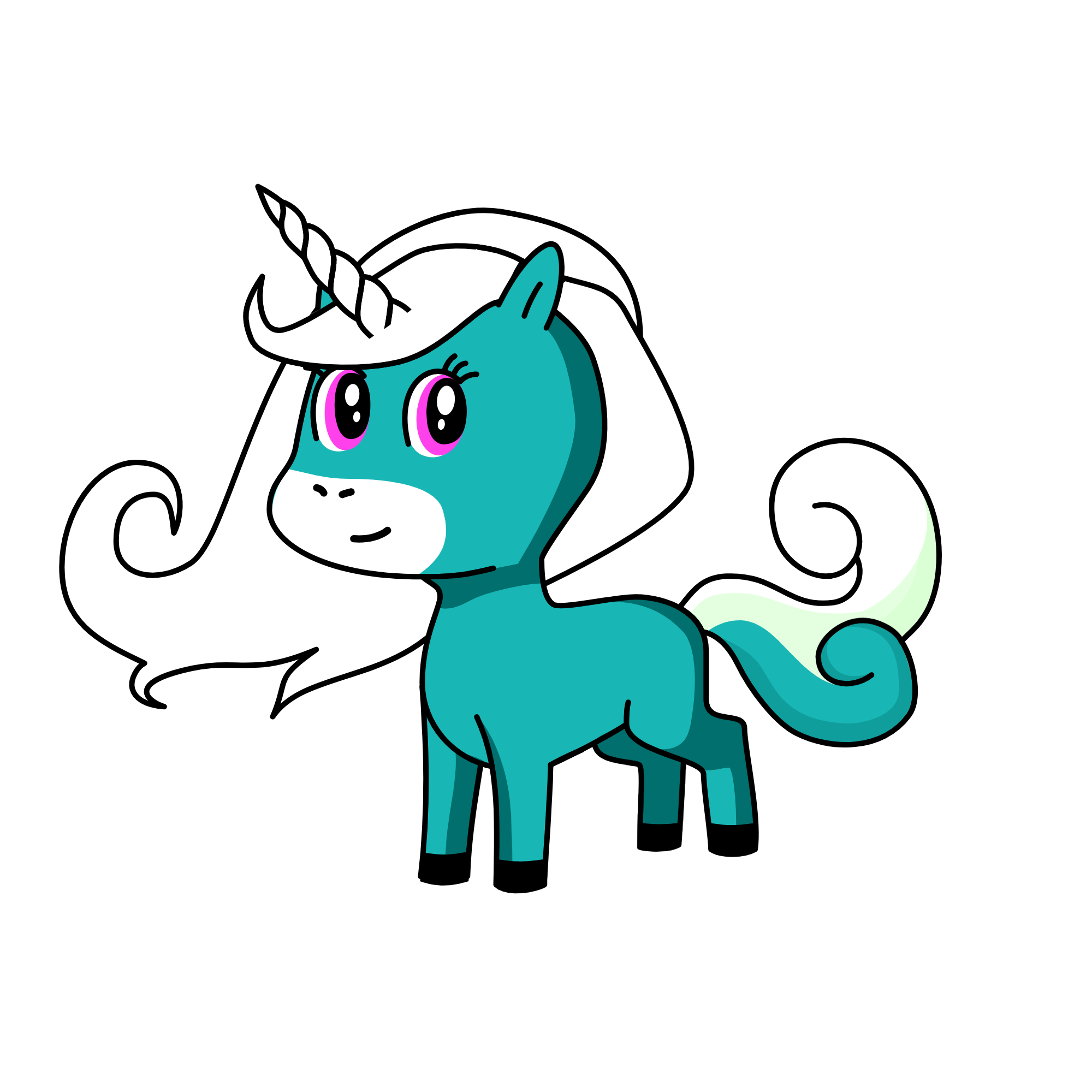 white snow, the unicorn