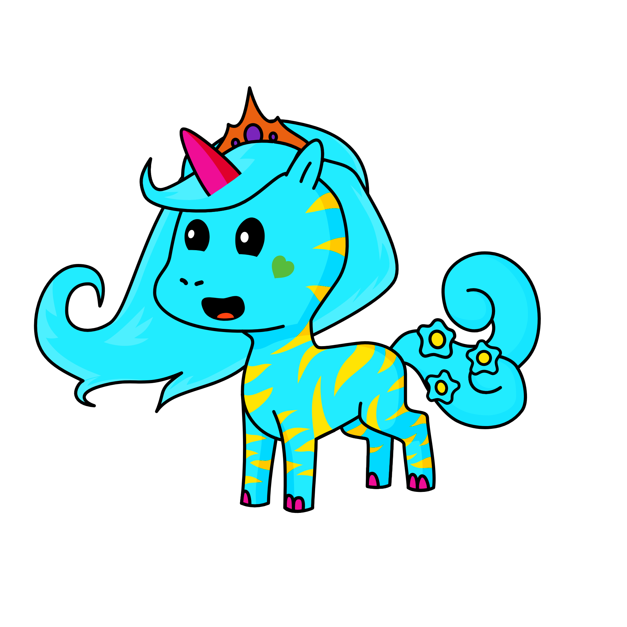 Blue, the unicorn