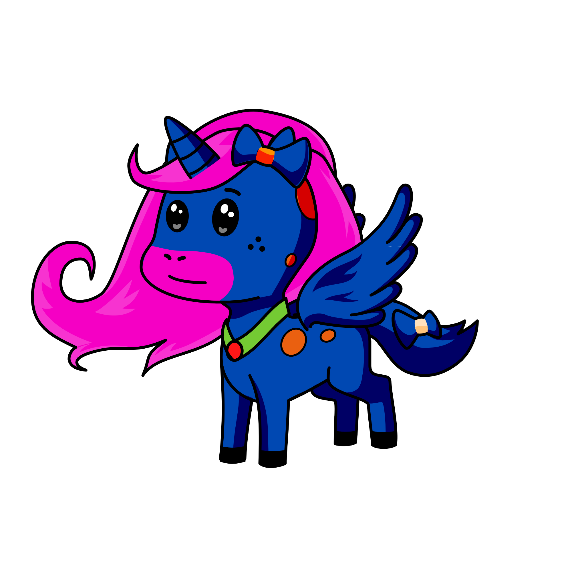 Bluebow, the unicorn