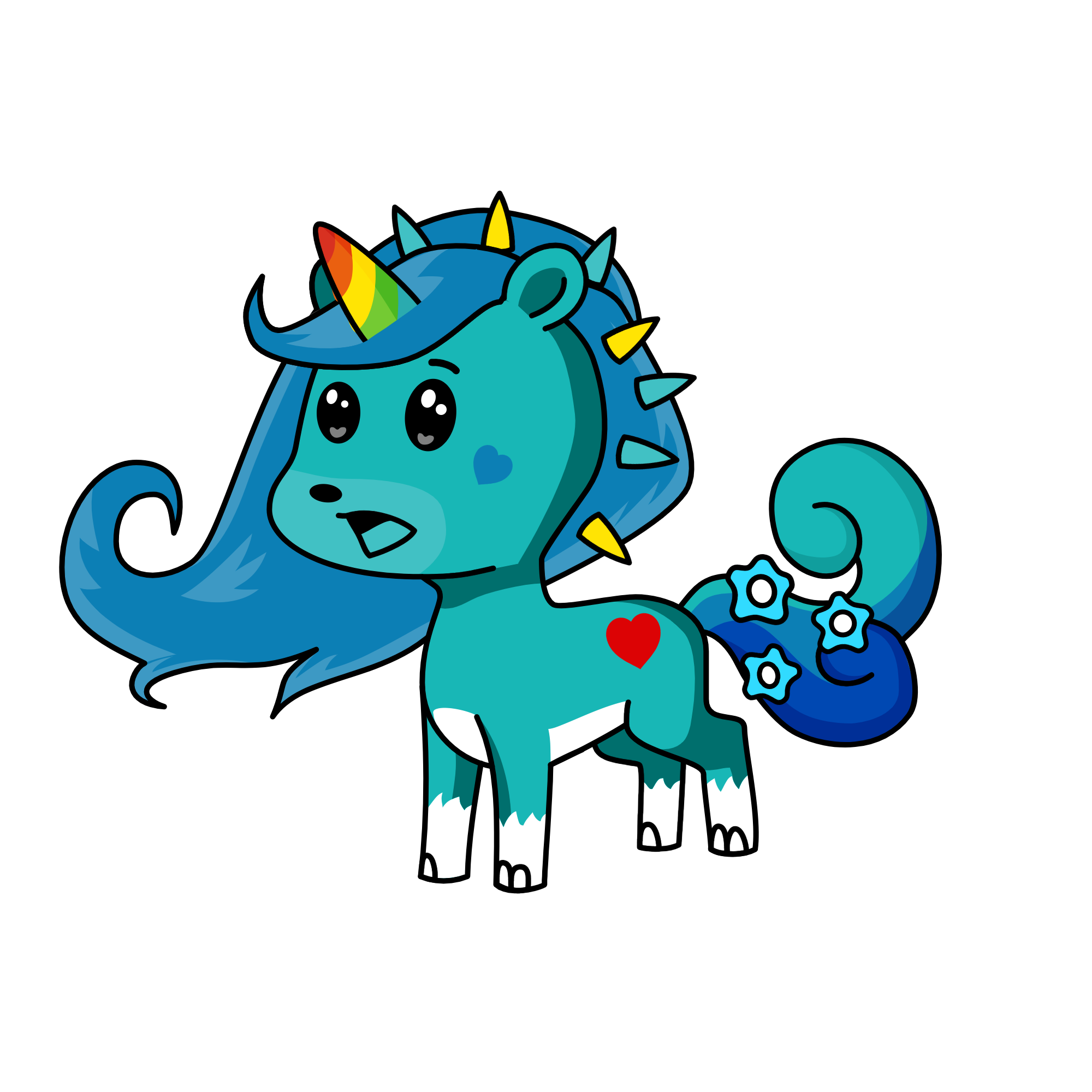 Blue, the unicorn