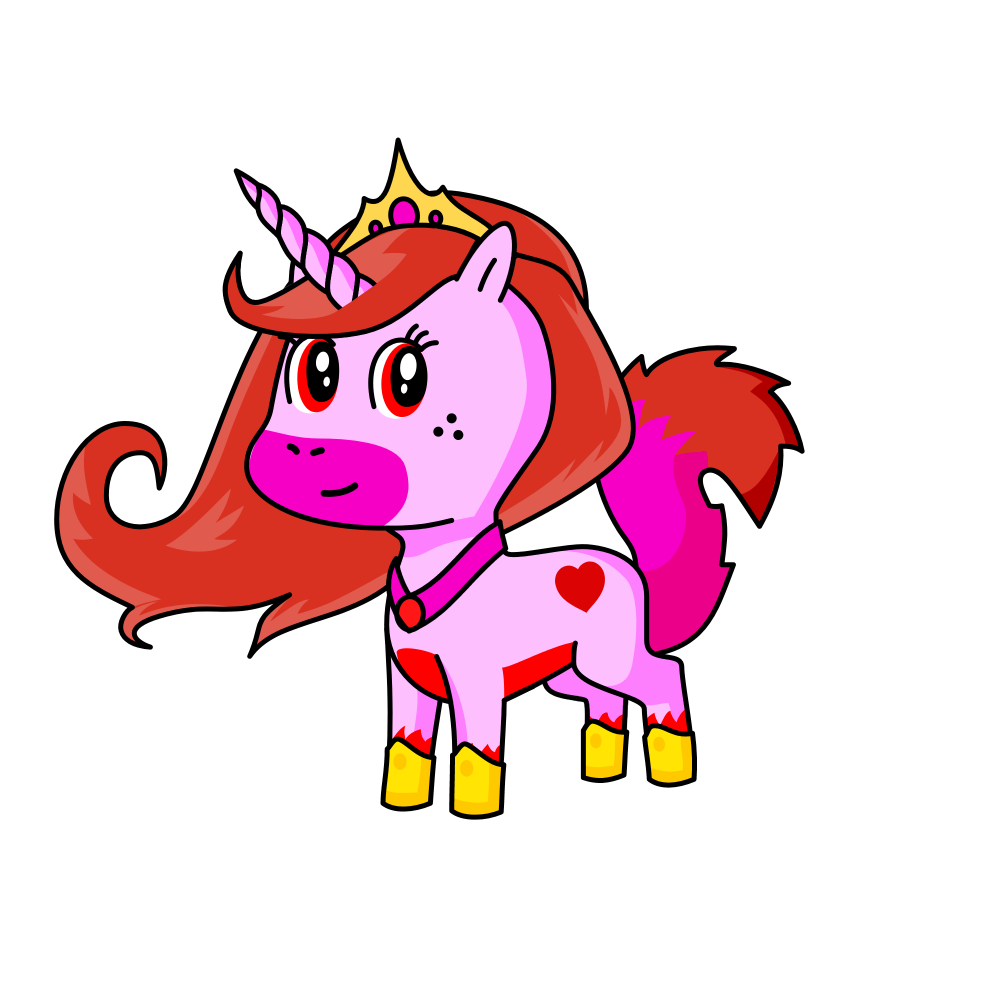 Princess Valentines heart, the unicorn