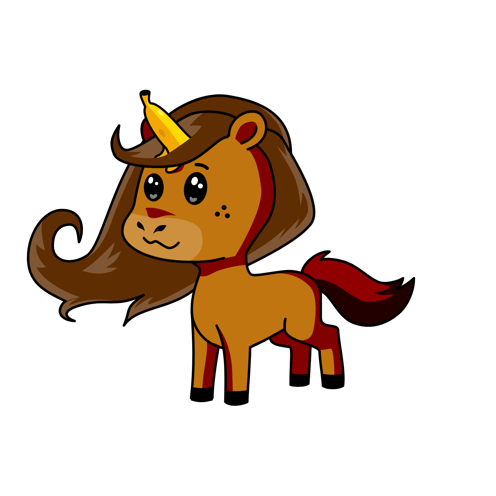 regular horse, the unicorn
