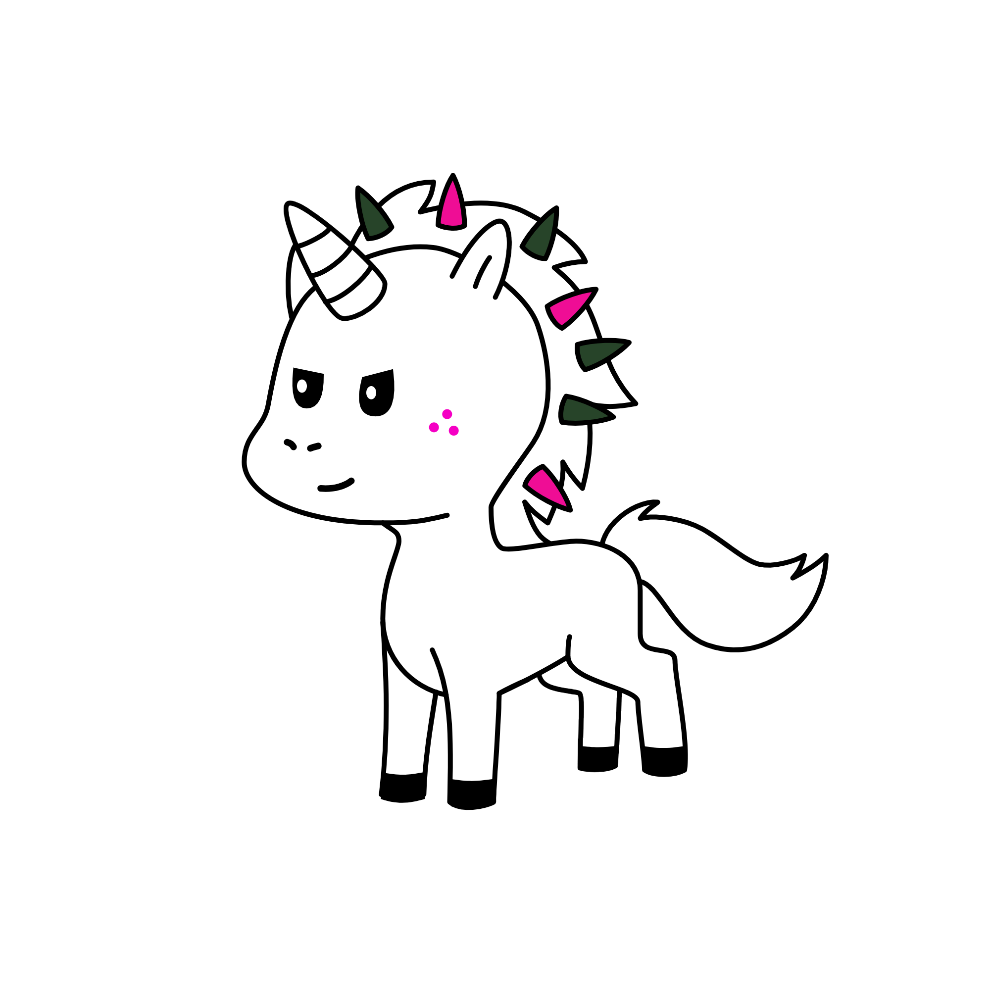 PLANE UNICORN WITH SPIKES SCARED OF AIR, the unicorn