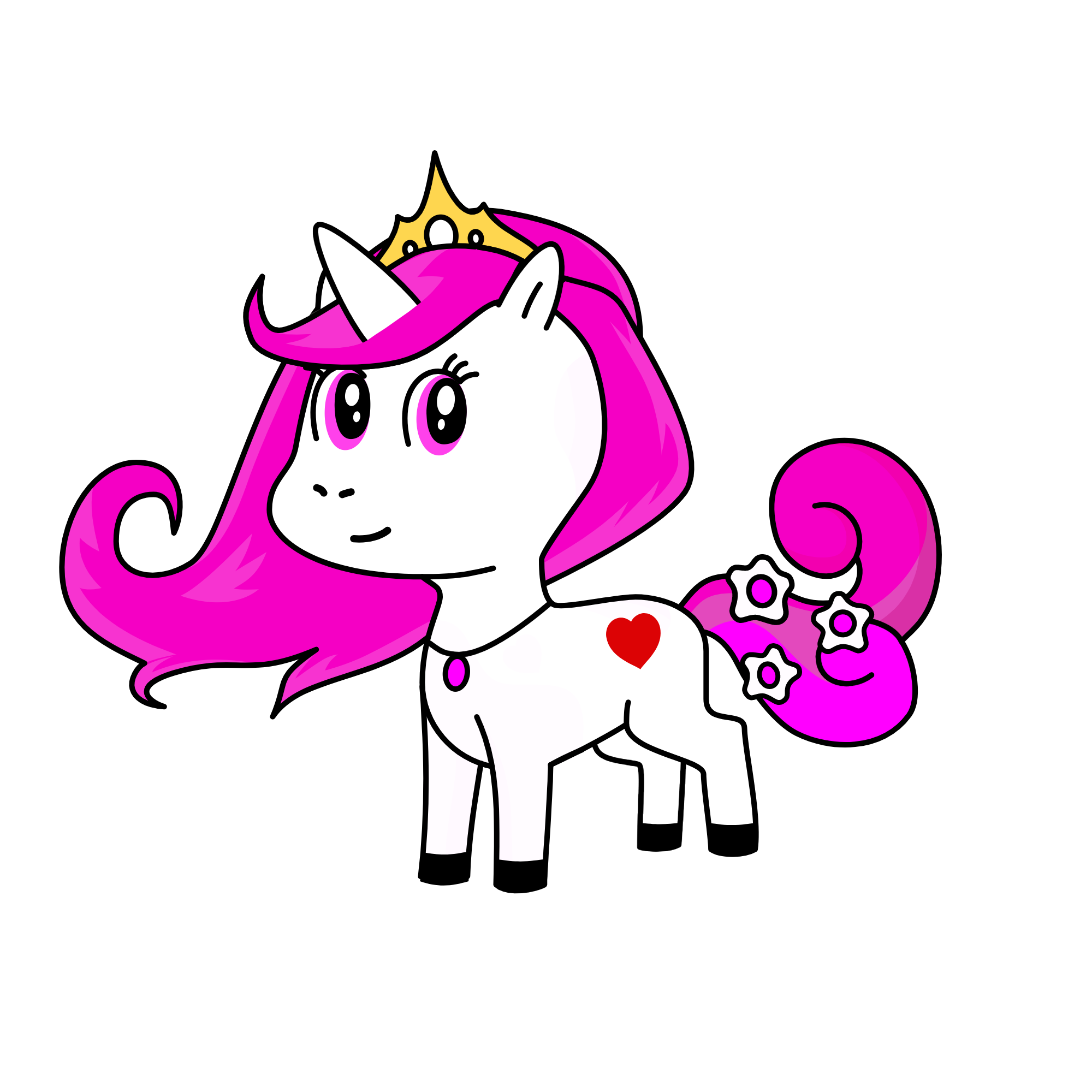 princess pink , the unicorn