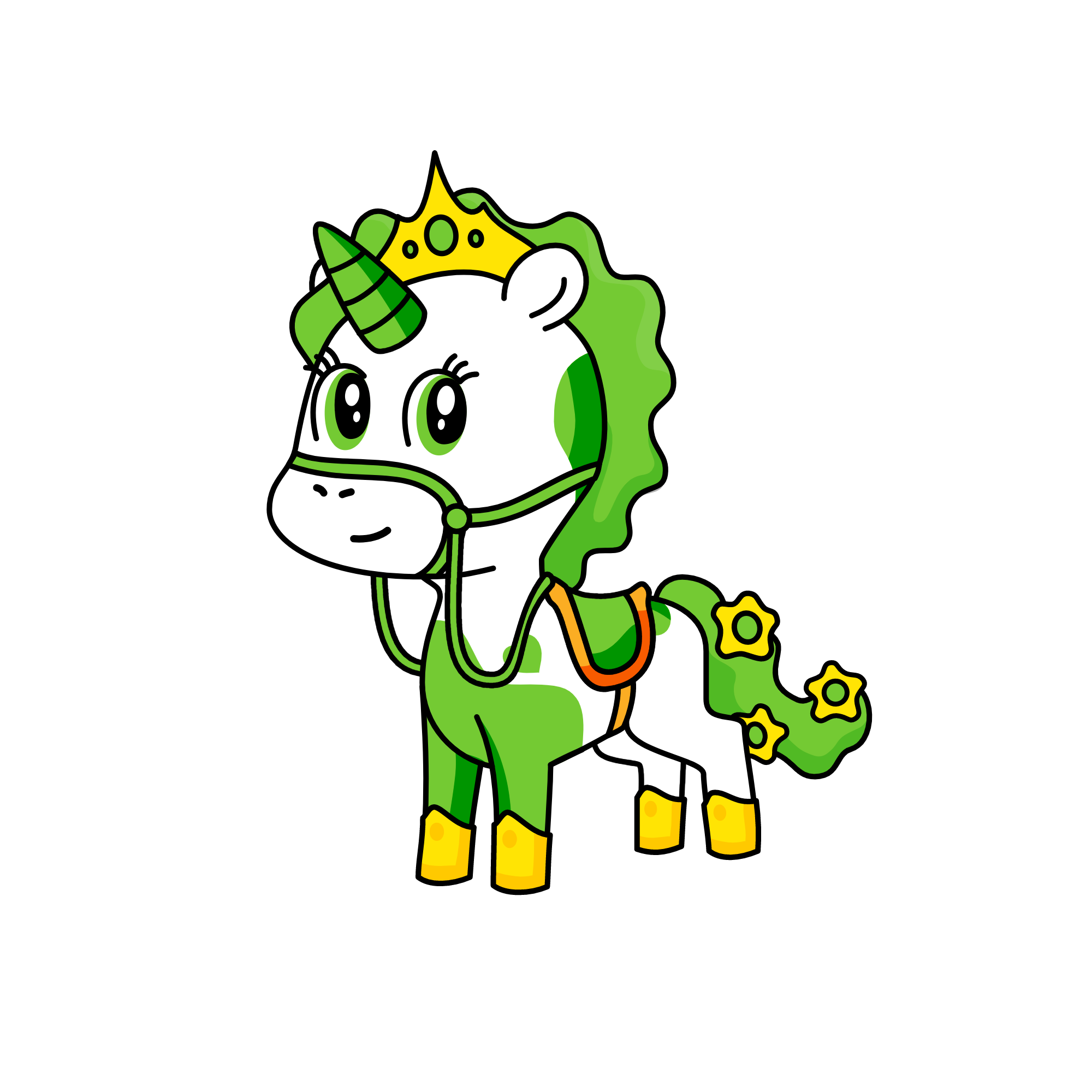 green, the unicorn
