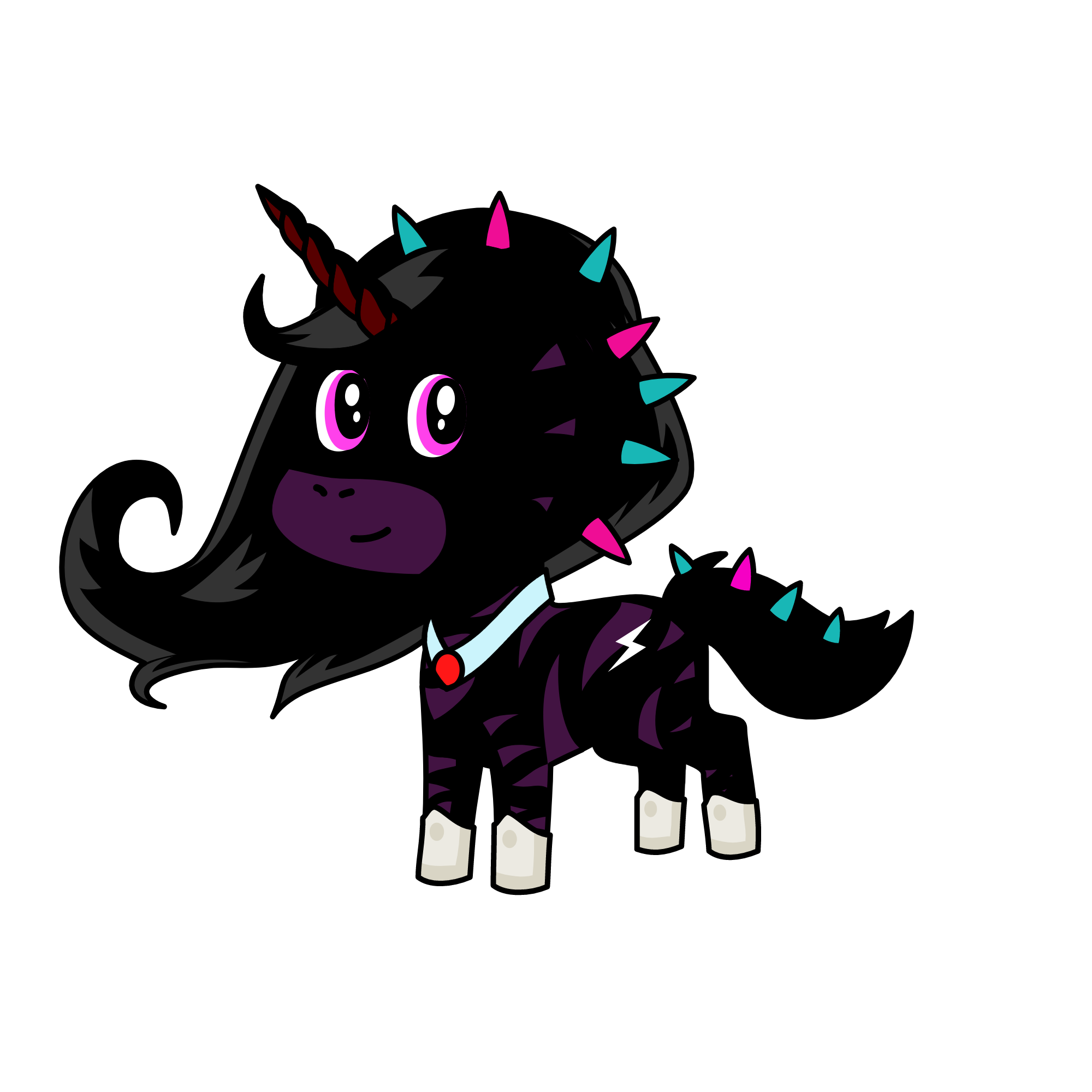 Nighttime, the unicorn