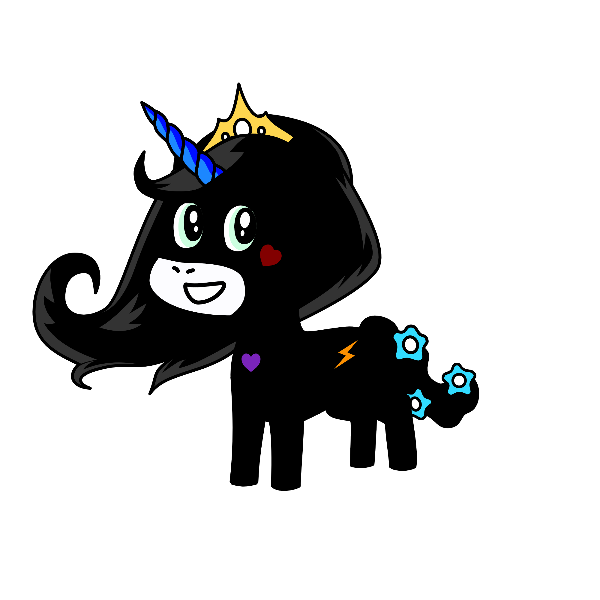 Black night, the unicorn
