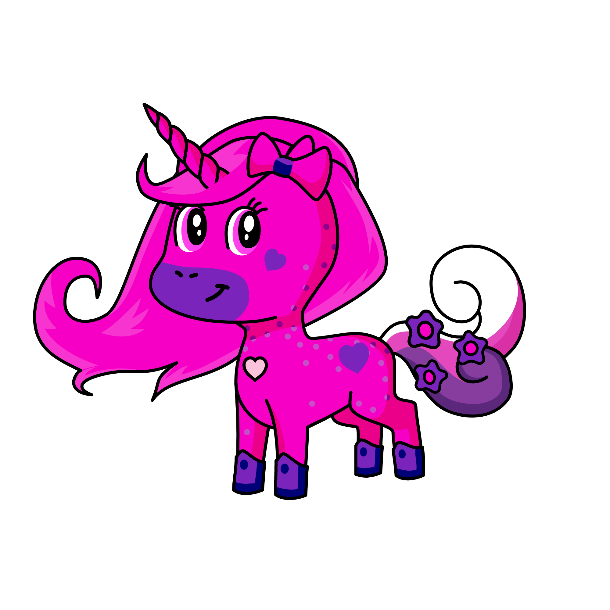 pink a purply, the unicorn
