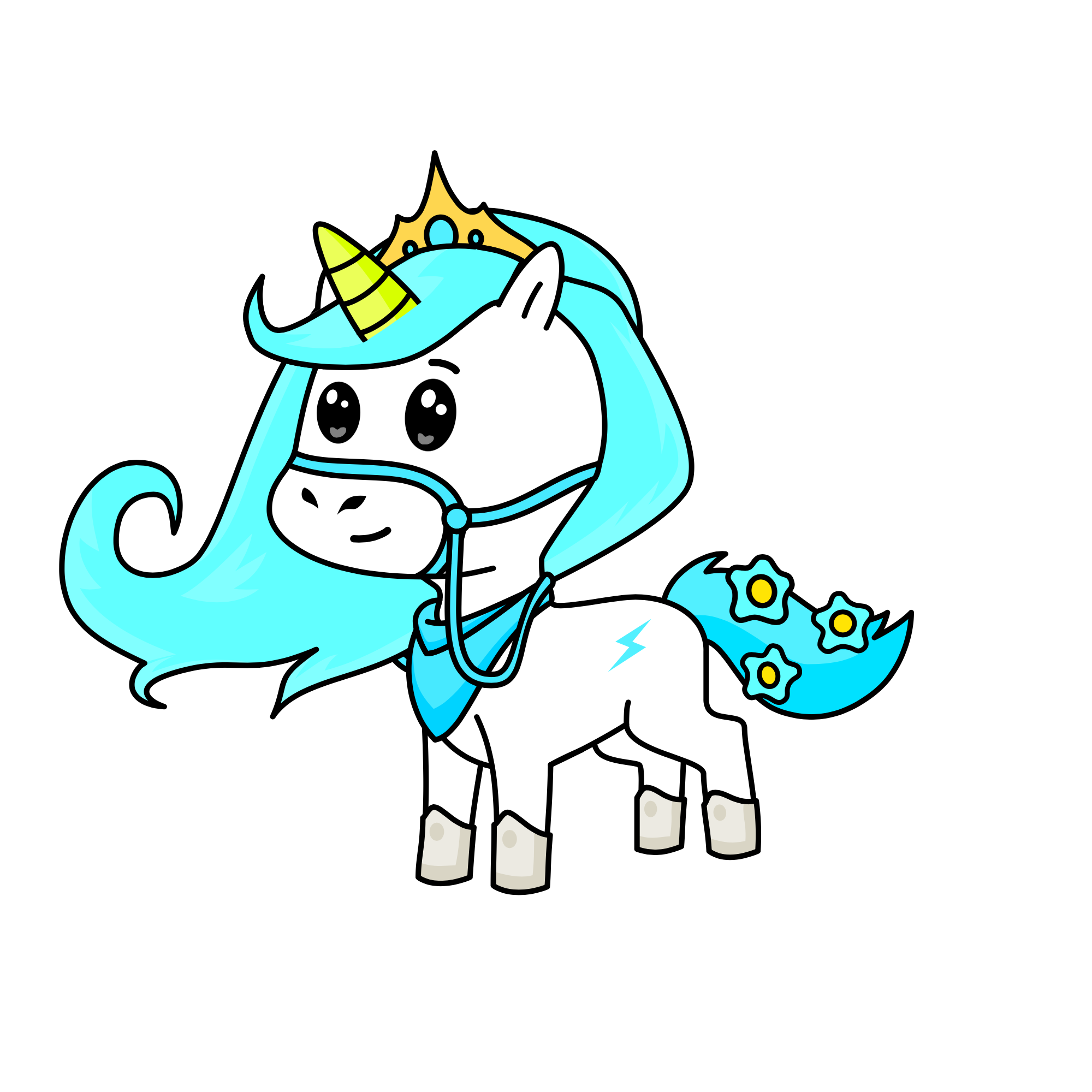 Blue Lightening Bolt, the unicorn