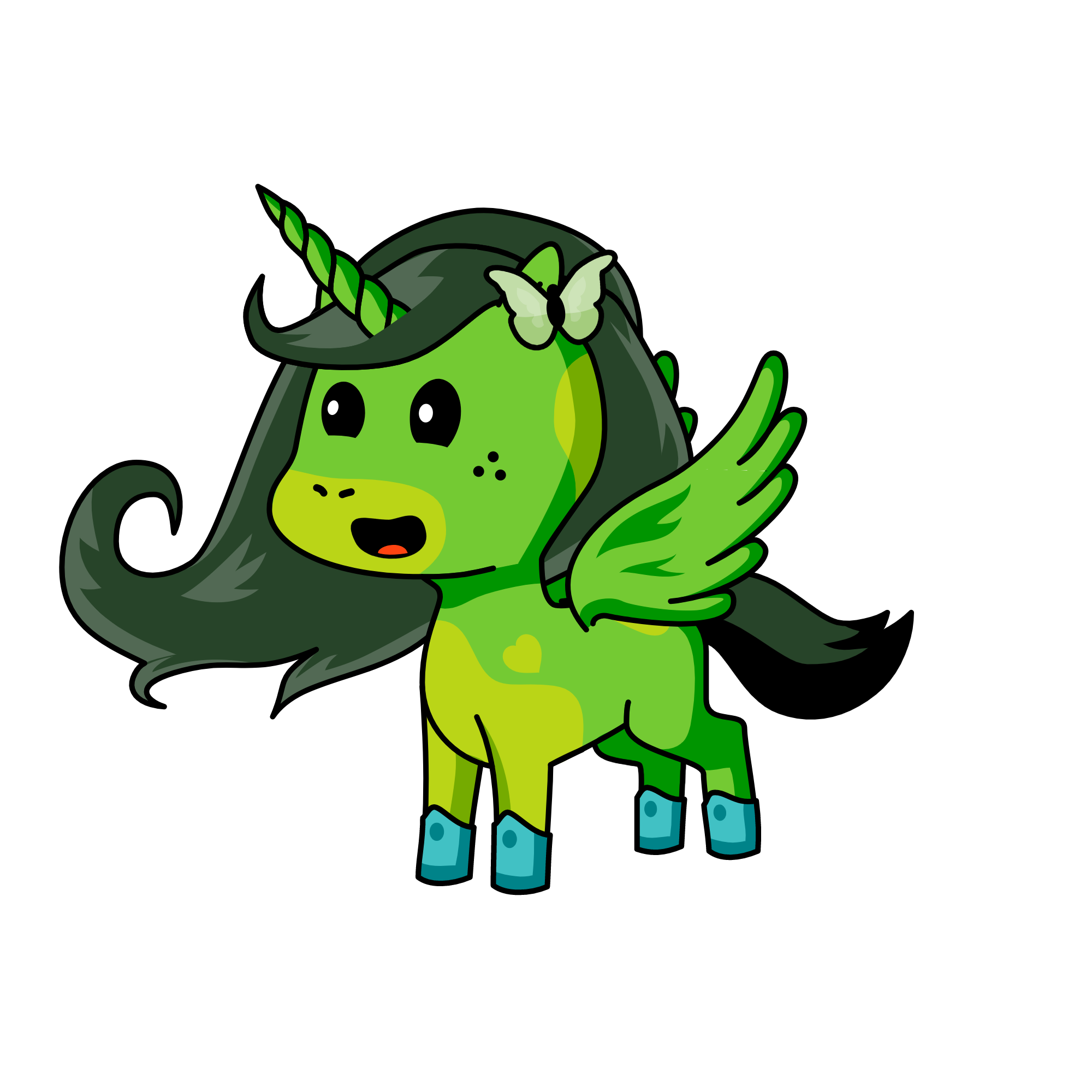 forest girl wings, the unicorn