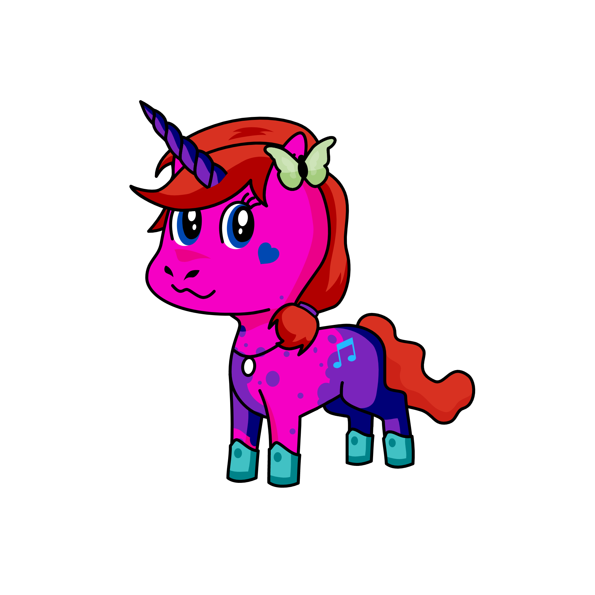 Sunset, the unicorn